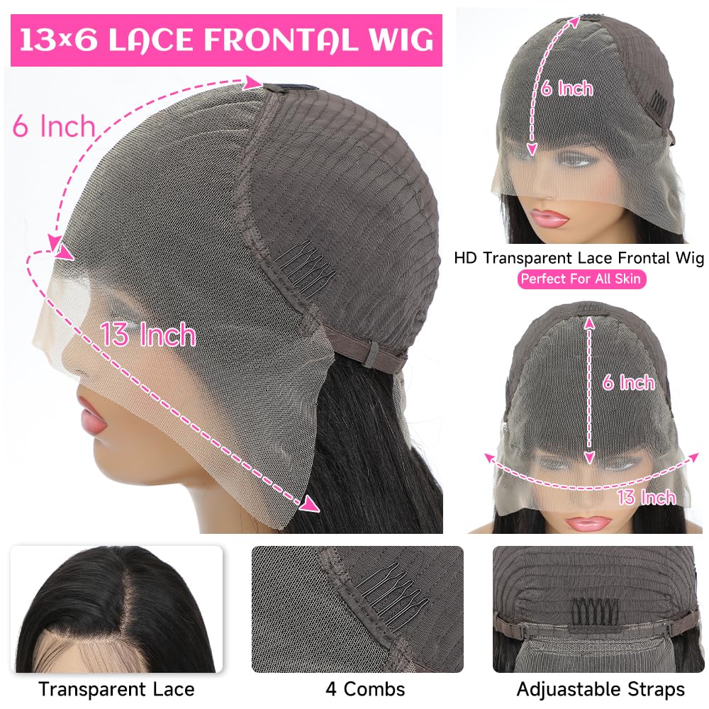 YUNXING 30 Inch 13x6 Body Wave Lace Front Wigs Human Hair Pre Plucked 200% Density HD Lace Frontal Wigs Human Hair For Women 10A Body Wave Glueless Wigs Human Hair With Baby Hair
