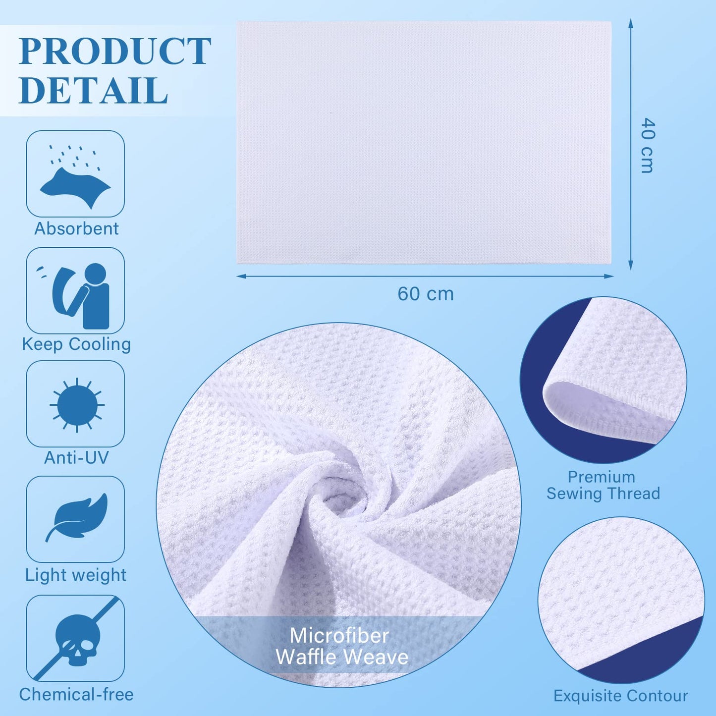 Breling Sublimation Kitchen Towel Blanks 16 x 24Inch, Microfiber Waffle Weave Sublimation Tea Towels Fast Drying Absorbent for Home Kitchen Gifts(24 Pieces)