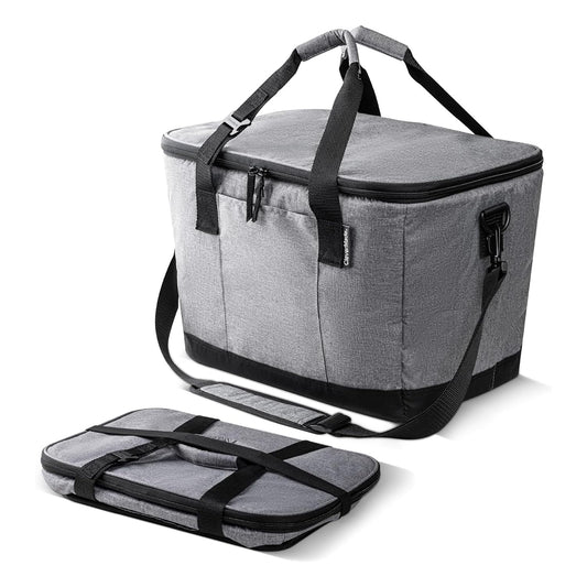 CleverMade Tahoe Collapsible Cooler Bag – Large Portable Cooler Bag for Travel, Foldable Insulated Cooler for Beach, Picnic & Tailgating, Holds Up to 50 Cans, Leakproof Soft Carry Cooler