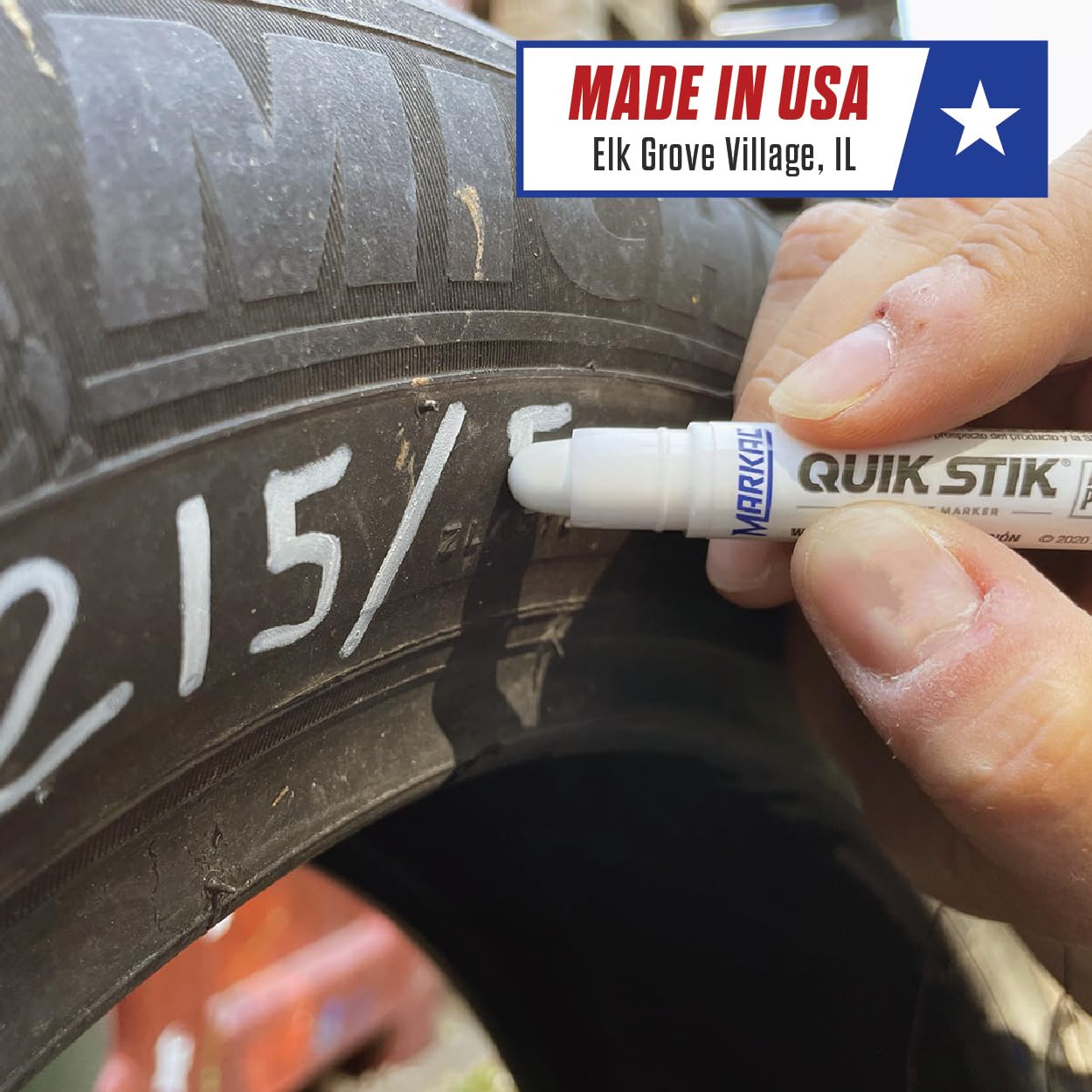 Markal 61051 Quik Stik Twist Long-Lasting Solid Paint Marker, White (Pack of 12)