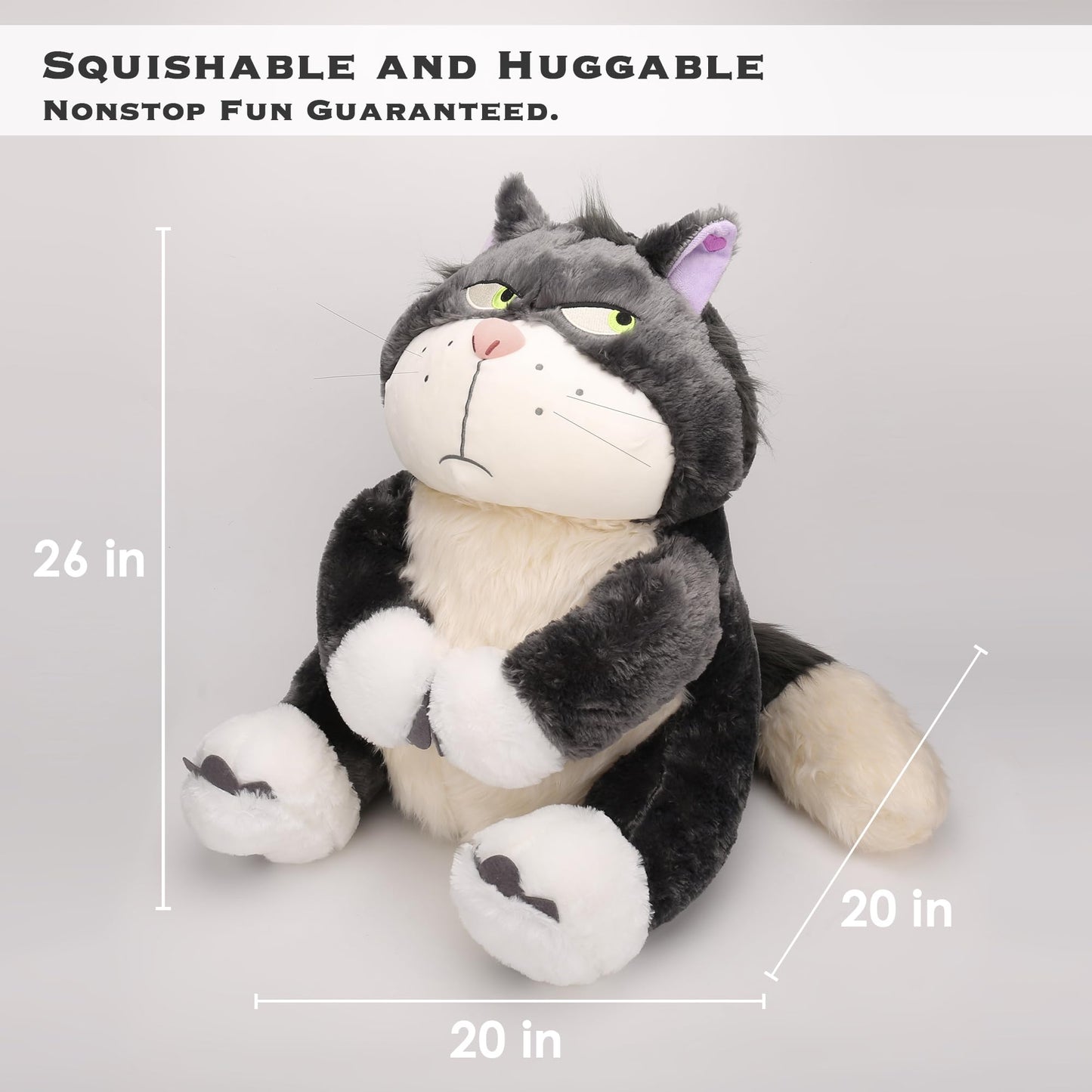 Juju Lucifer Cat Plush (26 in) - Large Stuffed Animals - Big Stuffed Animal Plushie - Giant Stuffed Animal Cute Plushies - Cat Stuffed Animals Black Cat Plush - Big Stuffed Animals Cat Stuffed Animal