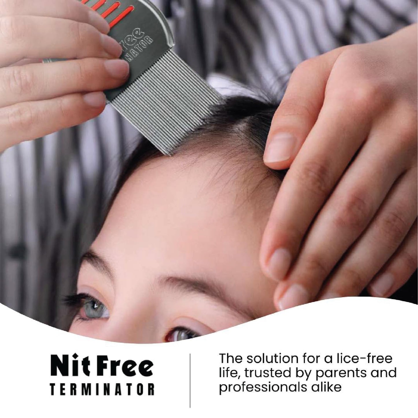 Nit Free Terminator Lice Comb, Professional Stainless Steel Comb for Head Lice Treatment, Pack of 6