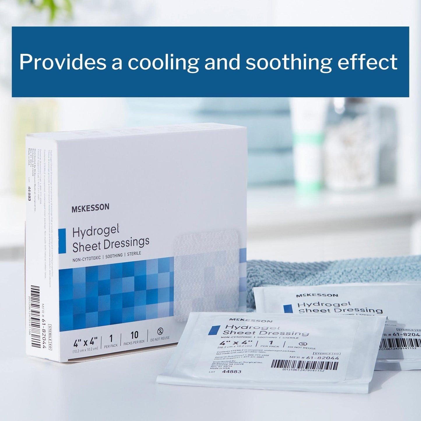 McKesson Hydrogel Sheet Dressing, Sterile, 4 in x 4 in, 10 count