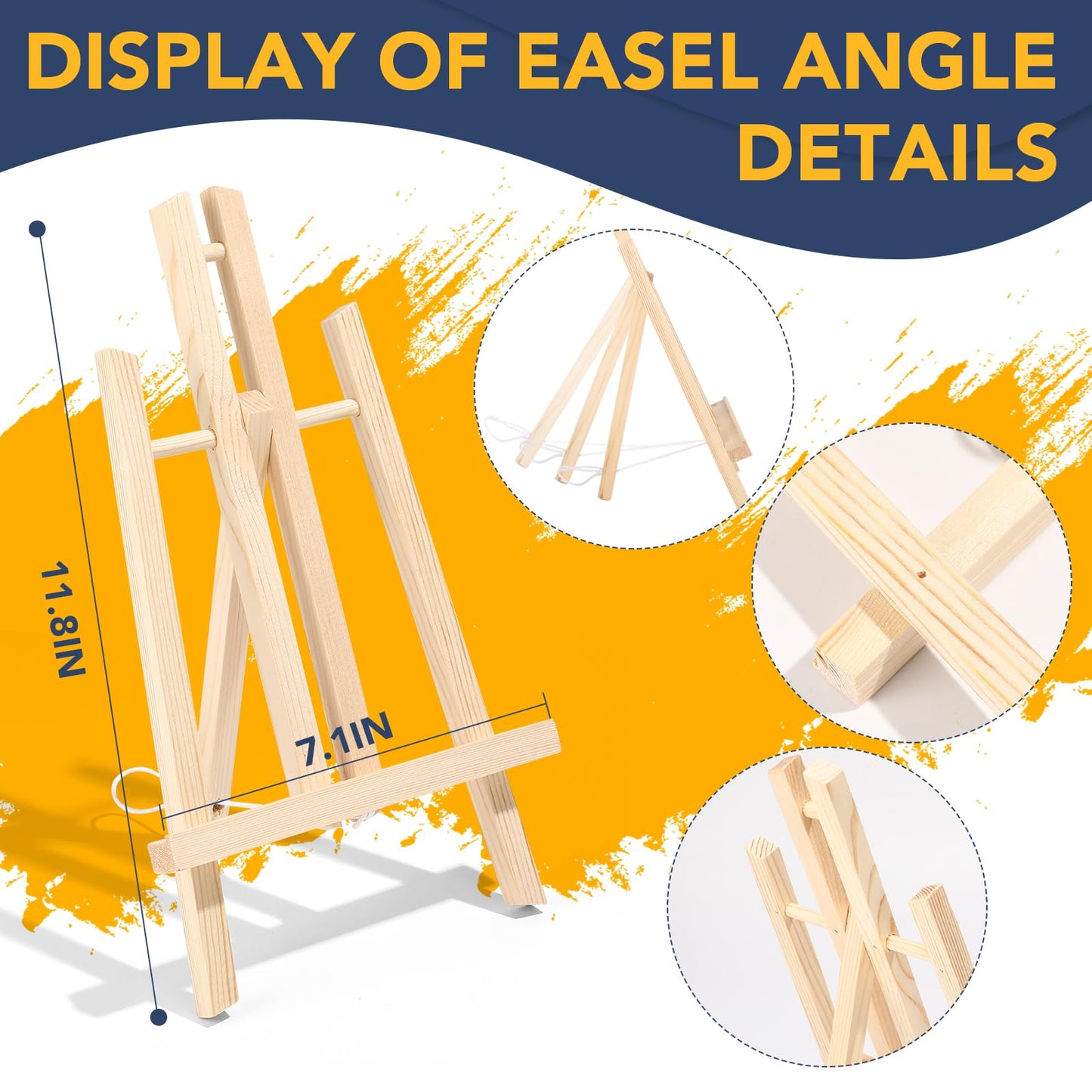 AROIC 208 Pack Easel and Canvas Sets with 16 Wood Easels,160 Brushes,16 Canvas and 16 Palette, Painting Set, Tabletop Easel, Art Easels, Painting Supplies for Kids & Adults to Paint Party
