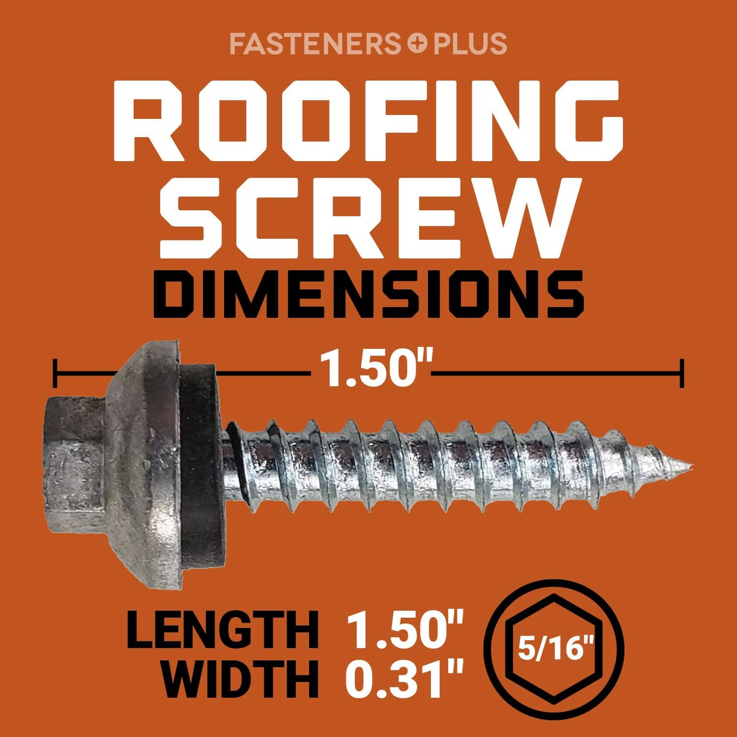 ST Fastening ZXL Self-Tapping WoodBinder Metal to Wood #14 x 1 1/2" Galvanized Screws with EPDM Rubber Washer, 250-Count - Designed for Metal Roofing and Siding Panels
