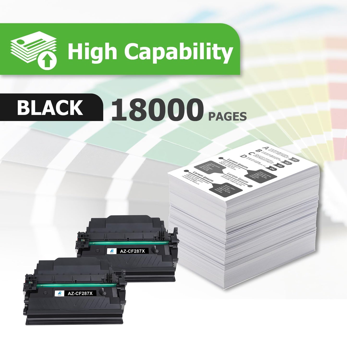 Aztech Compatible Toner Cartridge Replacement for HP 87X 87A CF287X CF287A for HP Laserjet Enterprise M506 M506dn M506n Pro M501 M501dn M506 M506x M527 M527dn Printer Ink (Black, 2-Pack)