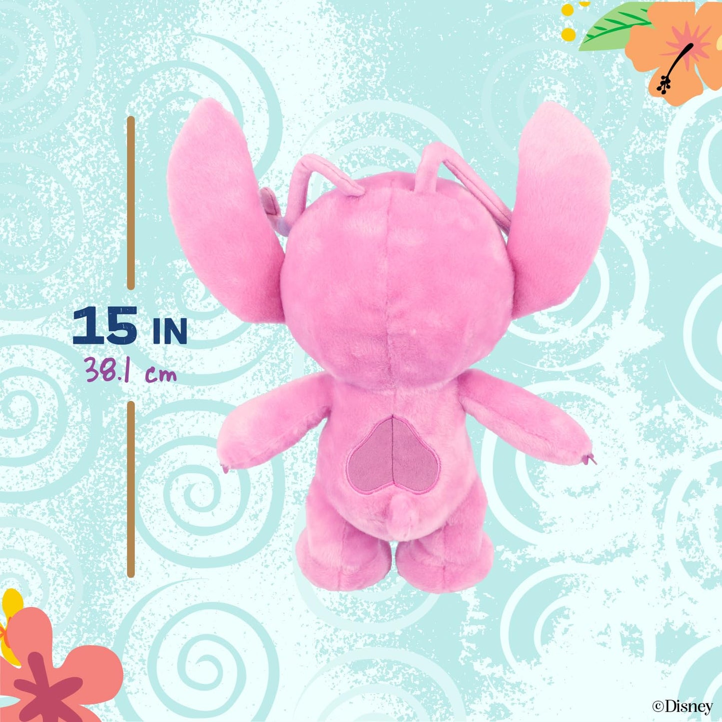 Disney Kids Preferred Baby Lilo & Stitch Angel Soft Huggable Stuffed Animal Cute Plush Toy for Toddler Boys and Girls, Gift for Kids, Pink Angle 16 Inches