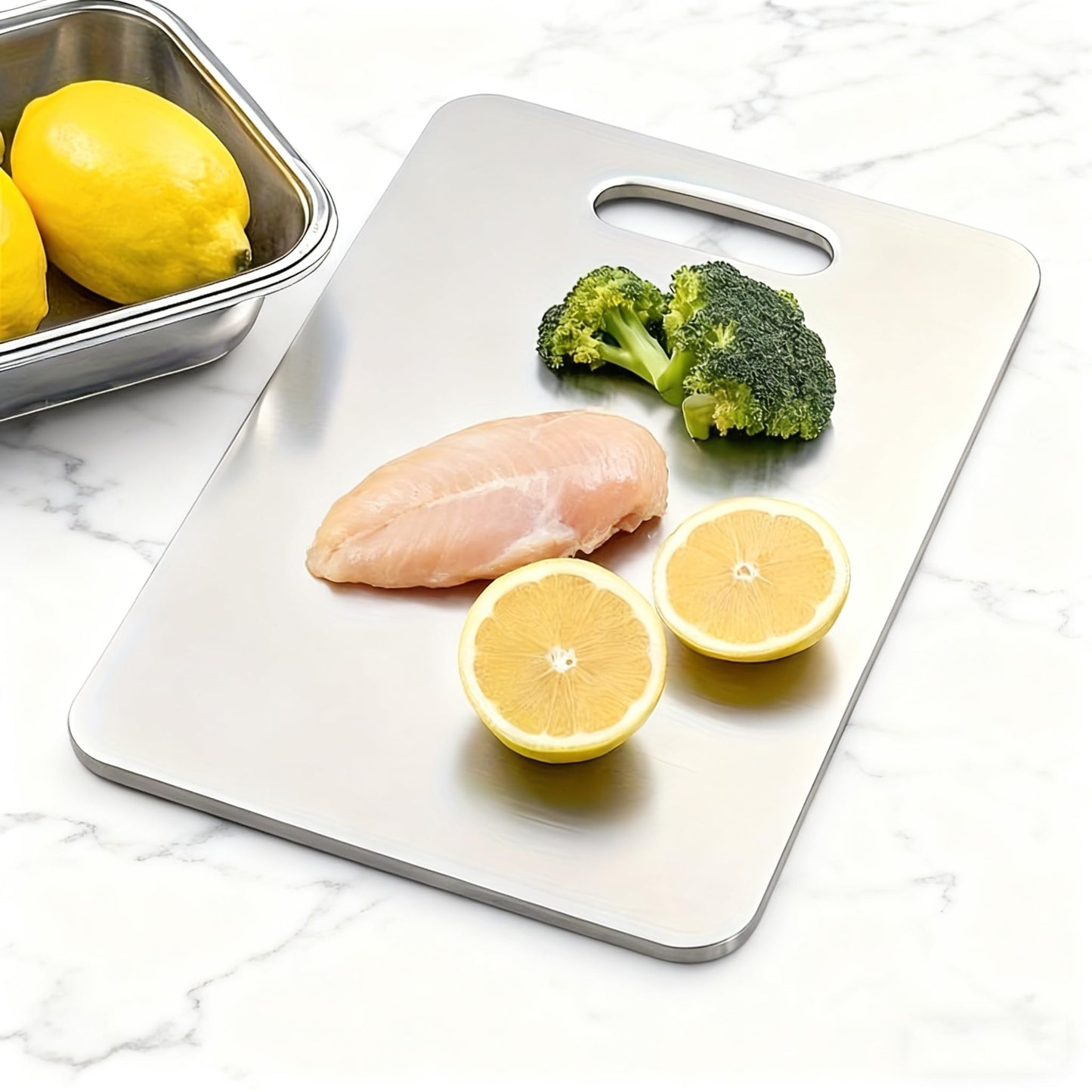 4PCS Titanium Cutting Board Set of 4 – 100% Pure Titanium Double-Sided Chopping Boards for Kitchen, Food-Grade Hygienic Cutting Boards for Meat, Vegetables & Fruits, Durable Non-Stick, Dishwasher Safe