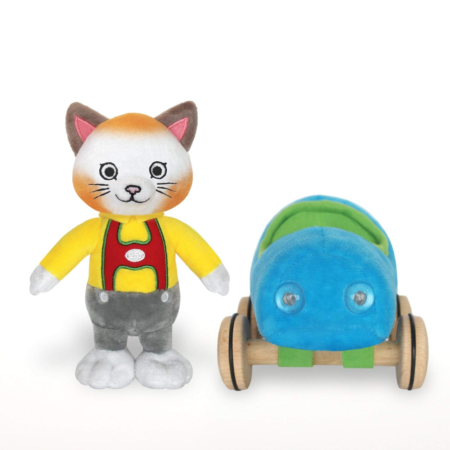 YOTTOY Richard Scarry Collection | Lowly Worm Soft Toy with Busytown Applecar – 2 in 1 Toy