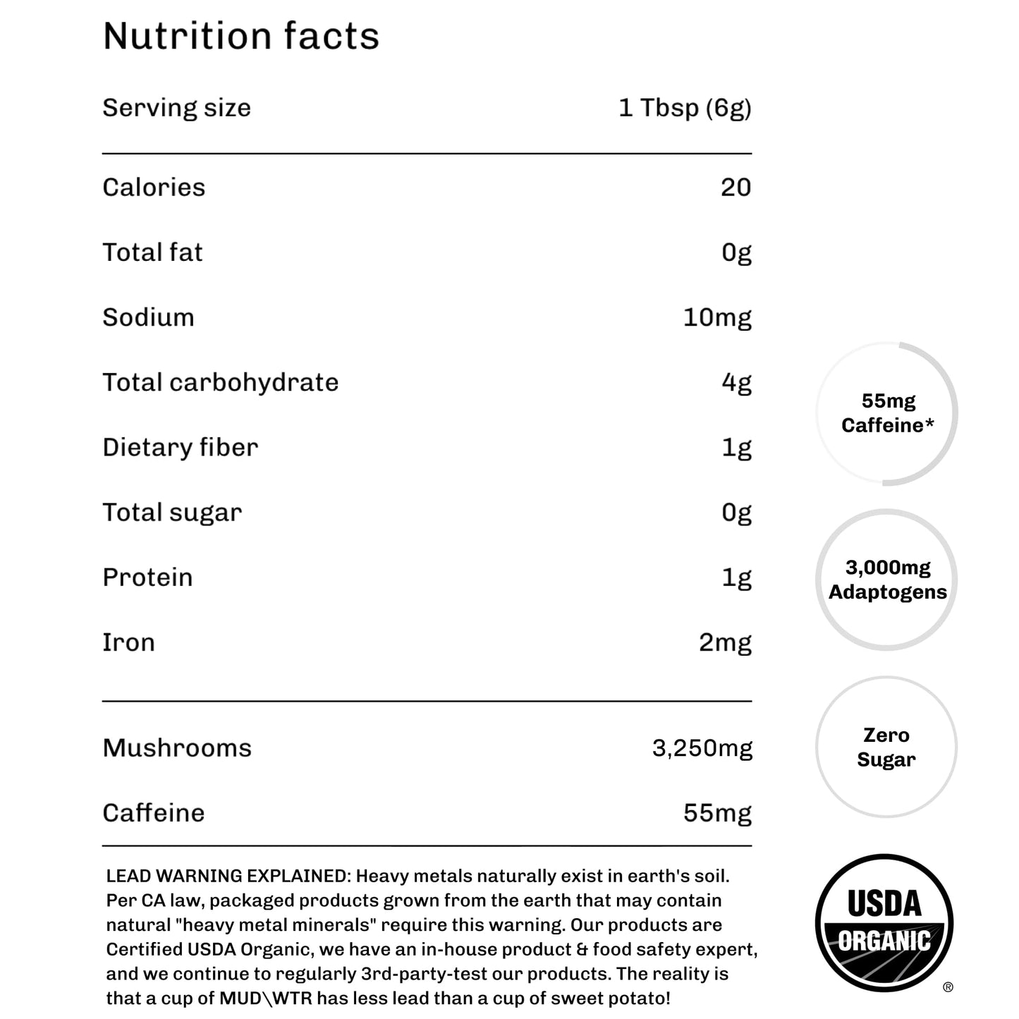 MUDWTR Mushroom Matcha Powder | 3,000mg of Adaptogenic Mushrooms | Japanese Matcha Powder Blend | USDA Organic | Energy, Focus & Immunity Support | Lion's Mane, Chaga, Reishi, Cordyceps | 30 Servings