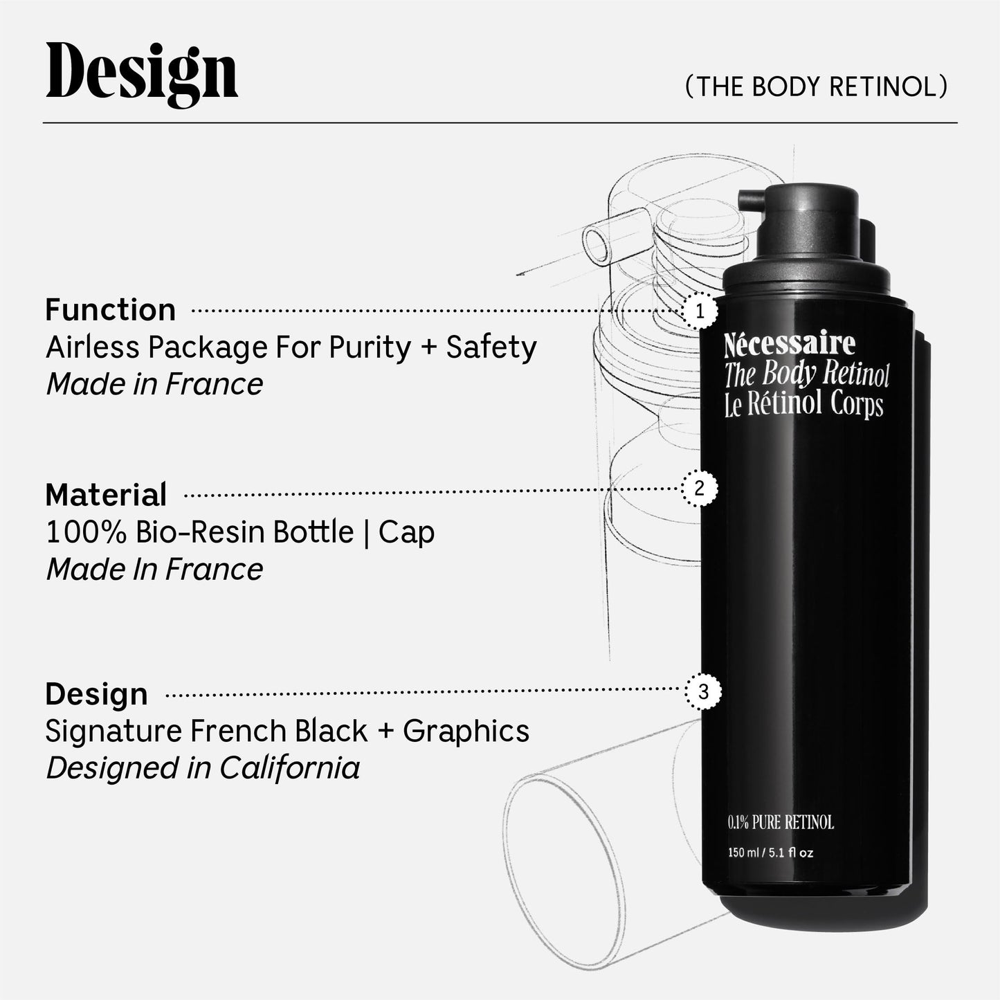 Nécessaire - The Body Retinol. Retinol Repair Serum + Retinol Body Lotion In One. Crepey Skin Treatment. Wrinkle + Line Prevention. 0.1% Pure Retinol + 10% AHA. 5.1 oz