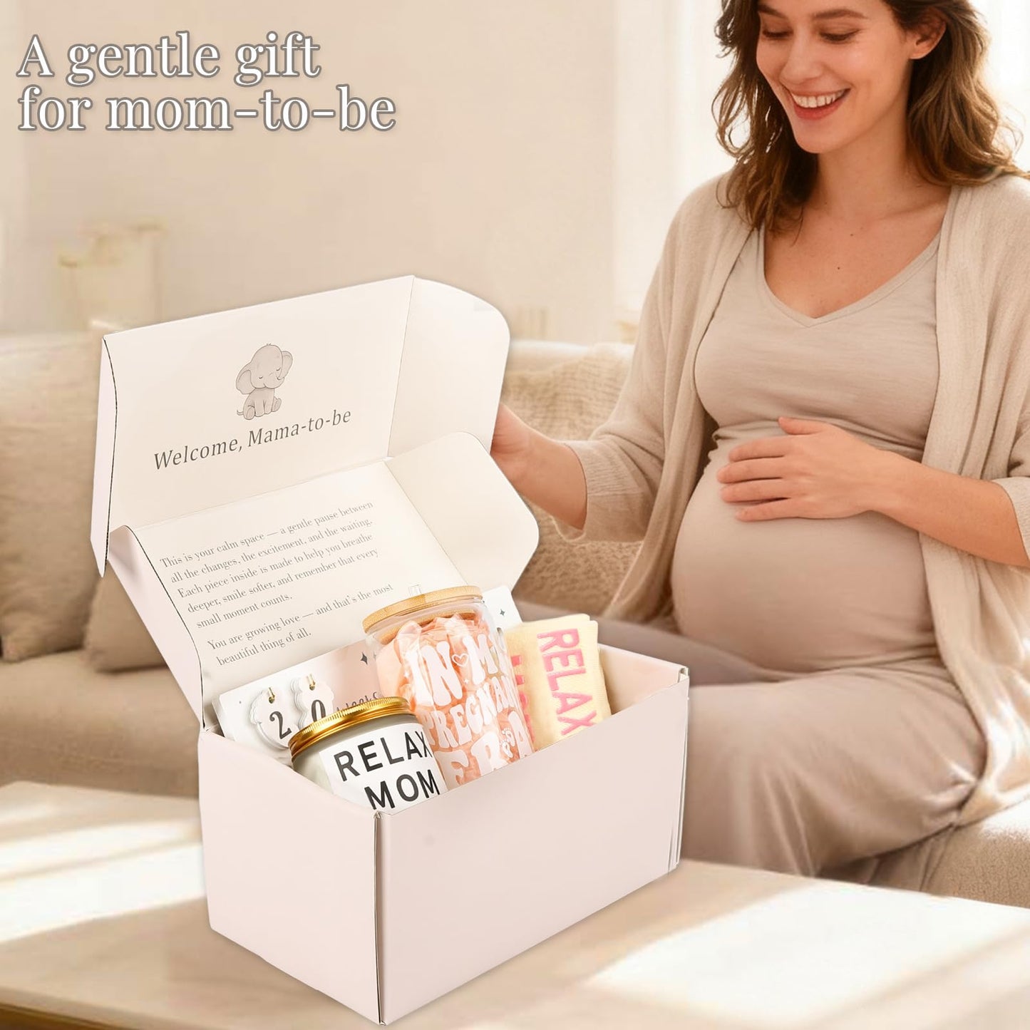 DAMCONME Pregnant Mom Gifts for Mom to Be – Thoughtful Pregnancy Gift Box with Self Care and Keepsakes, Ideal for First Mother’s Day or Gift for Pregnant Wife