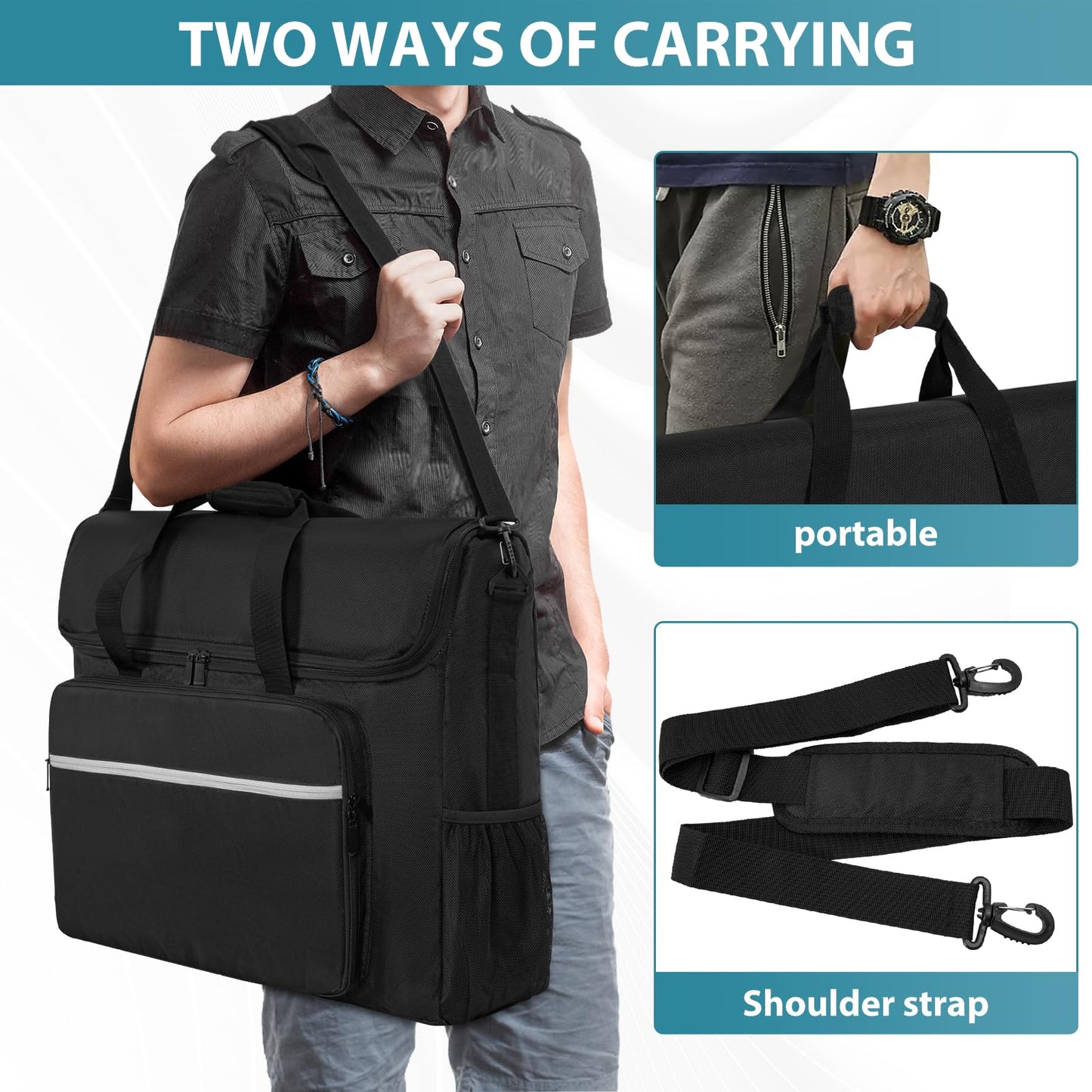 LASUK LCD Screens/TVs(up to 2) Transport Tote Bag for 19" - 24" Displays Padded Monitor Carrying Case (NOT FOR IMAC) Travel Bag With Shoulder Strap,Large Accessories Pocket