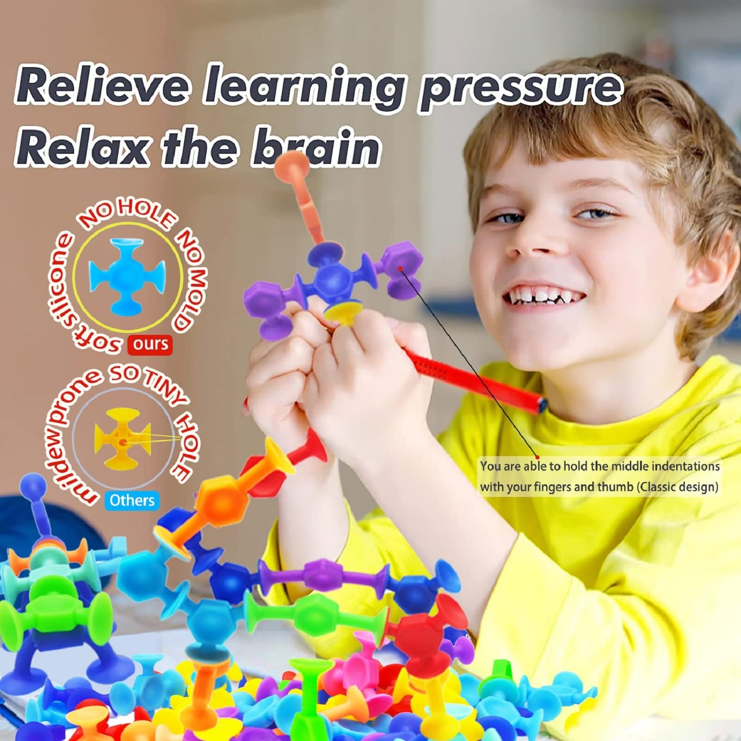 CreateView 114pcs Suction Cup Bath Toys for Kids Toddlers Family Game - Preschool Learning Sensory Montessori Classroom Stocking Stuffers for Ages 3-8 Bathtub Window Toys for Autism(Small)
