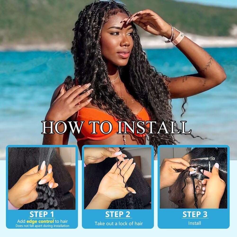 Brown Human Braiding Hair Deep Water Wave Bulk Human Hair 100g 18 Inch Color 30 Curly Human Hair for Boho Braids Hair Extensions No Weft 2 Braids Per Pack Wet and Wavy Human Hair Braiding Hair