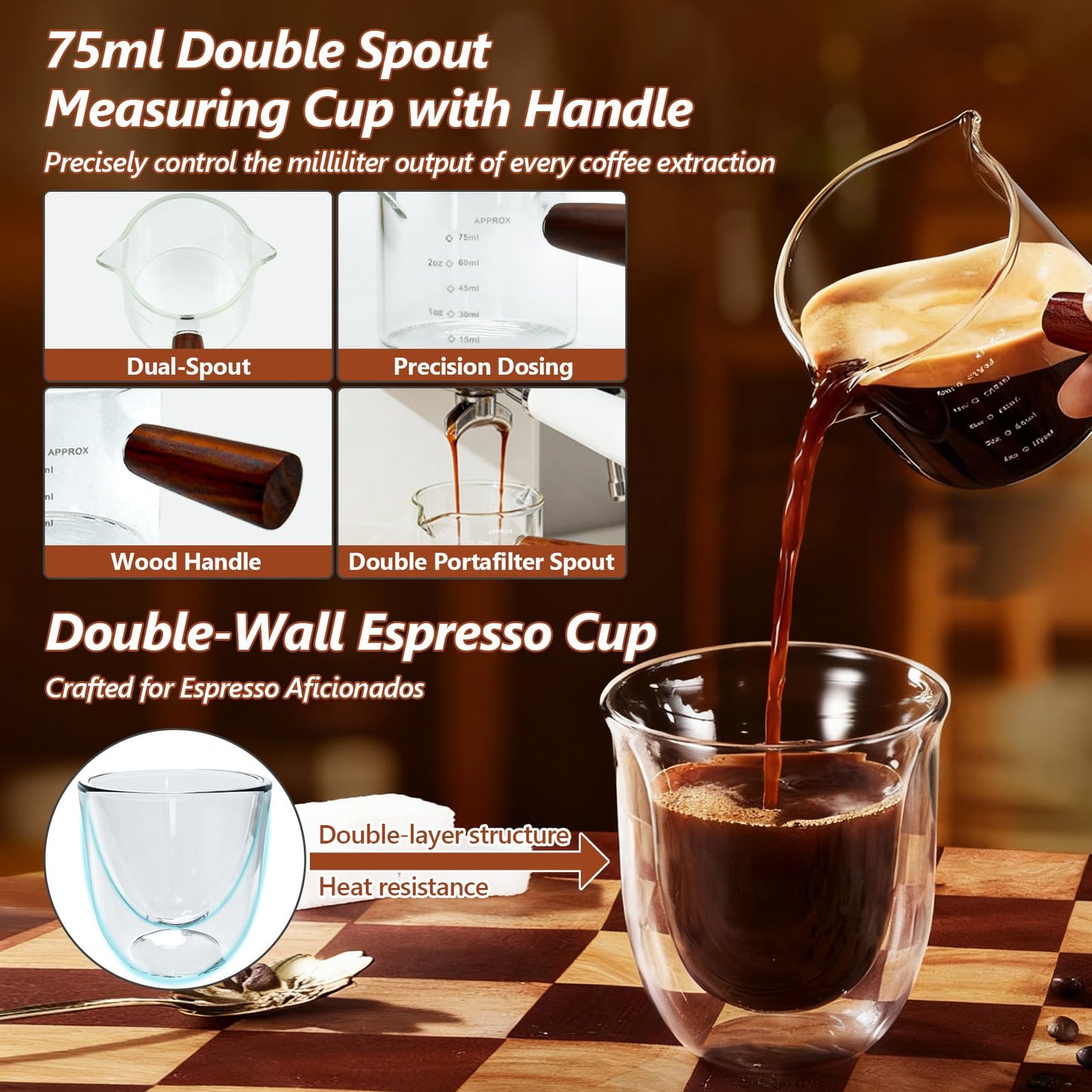 7 Pcs 51mm Espresso Accessories Kit, Spring Loaded Calibrated Tamper, WDT Tool, Coffee Measuring & Espresso Cup and Tamper Mat, Puck Screenr & Dosing Funnel, 51mm Espresso Machine Accessories