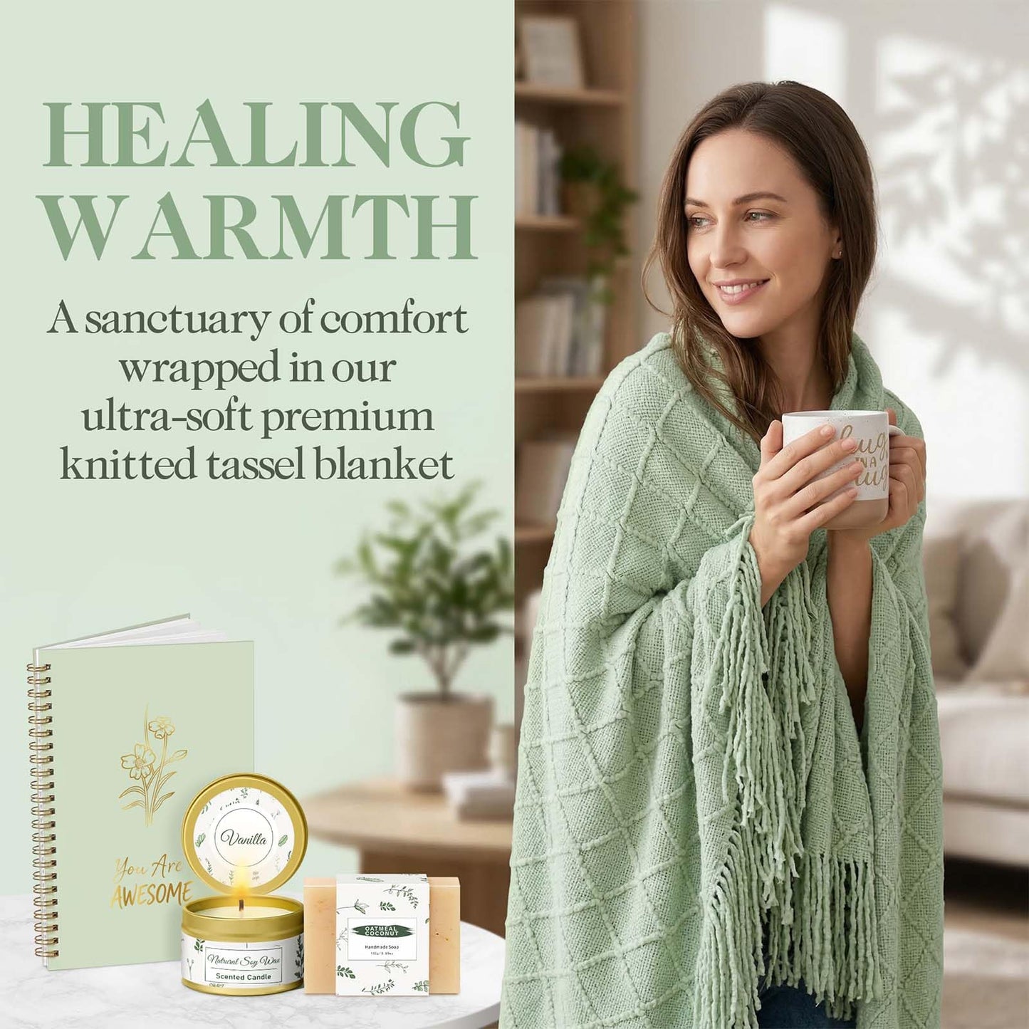 Wasocol Birthday Gifts for Women Self Care Gift Basket, Get Well Relaxing Spa Gift Baskets for Women, Unique Inspirational Gifts for Mom Wife Grandma Sister Friend Her