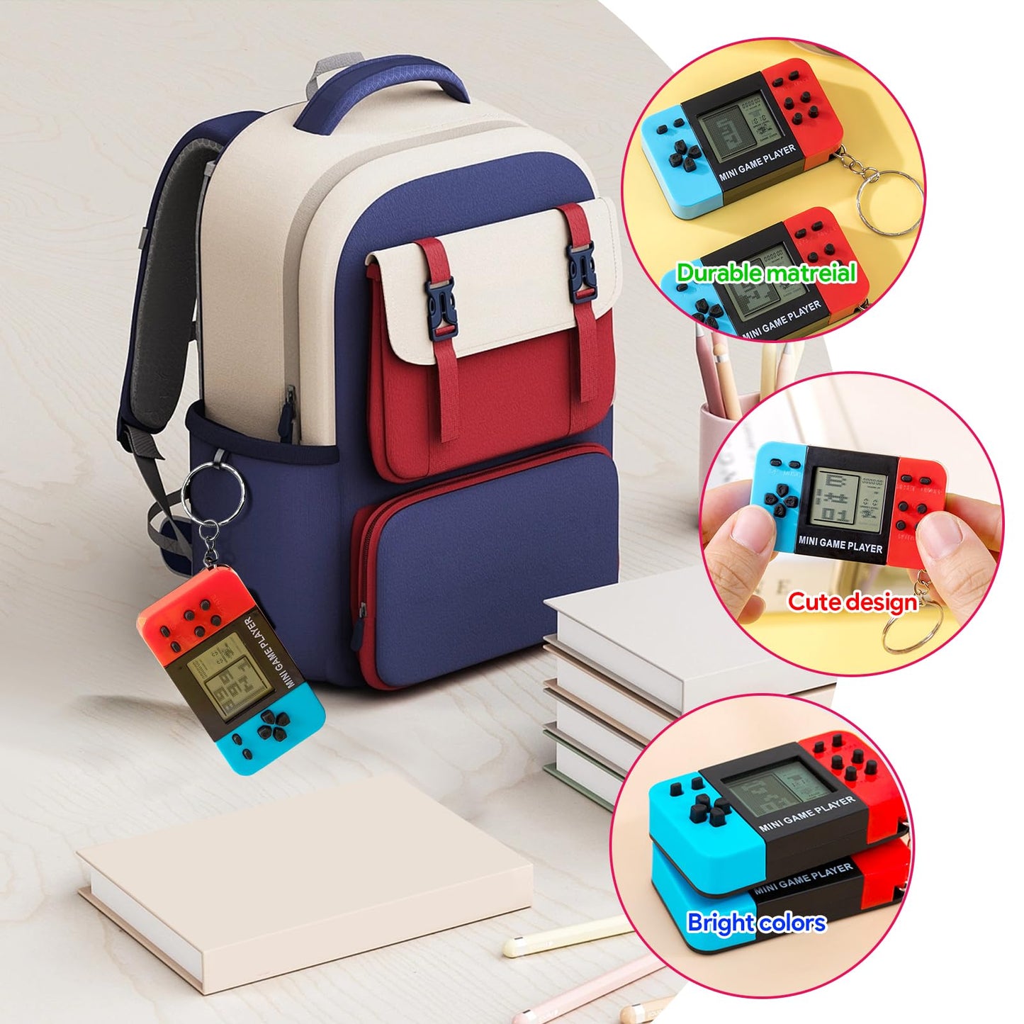 APZ 16 Video Game Party Favors for Kids,Video Game Keychain Party Birthday Supplies,Goodies Bags Stuffer,Carnival Prizes,Treasure Box Toys