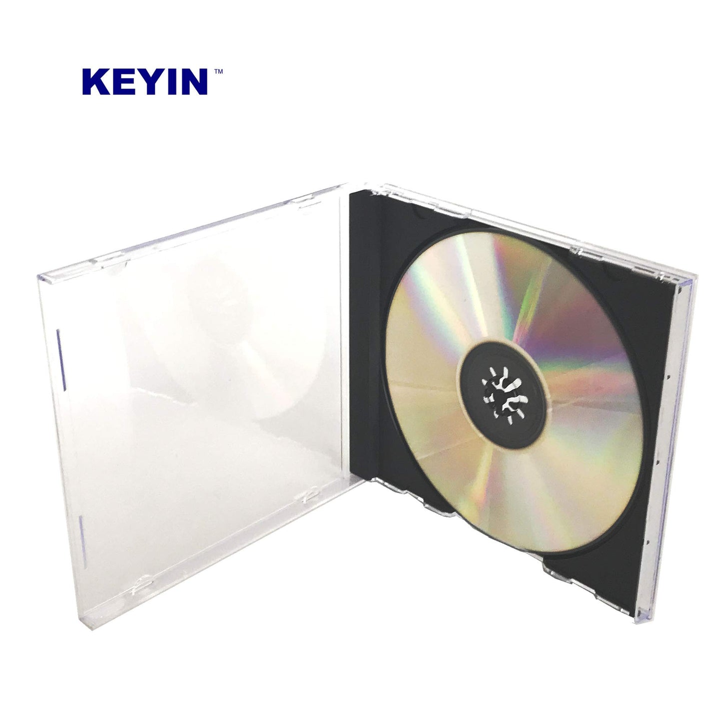 KEYIN Standard Black CD Jewel Case - Premium, 50 Pack