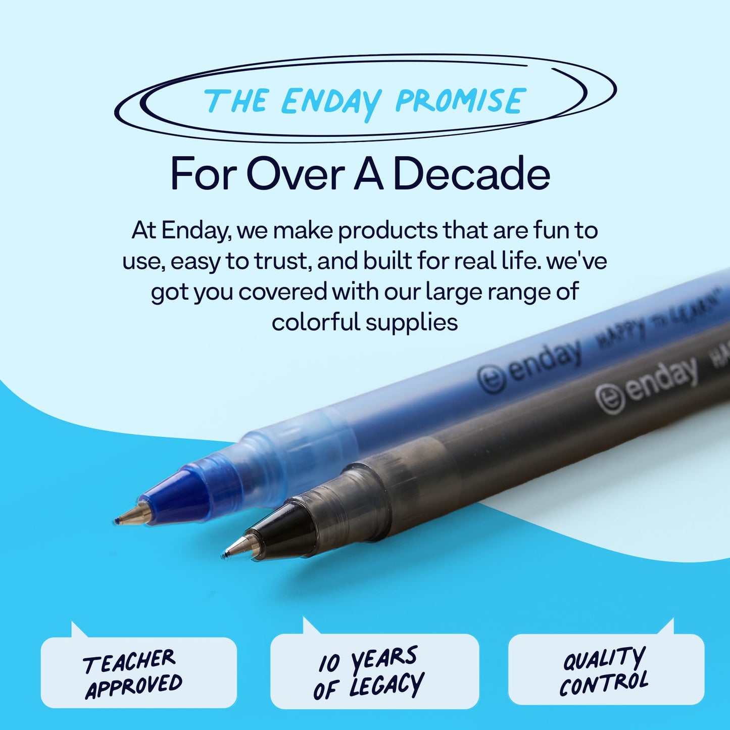 Enday Ballpoint Pens Bulk Blue and Black Pens (400 Pack) 200 Black & 200 Blue - Medium Point (1.0mm) Flexible Round Barrel For Writing Comfort, Pens Bulk for School, Home and Office.