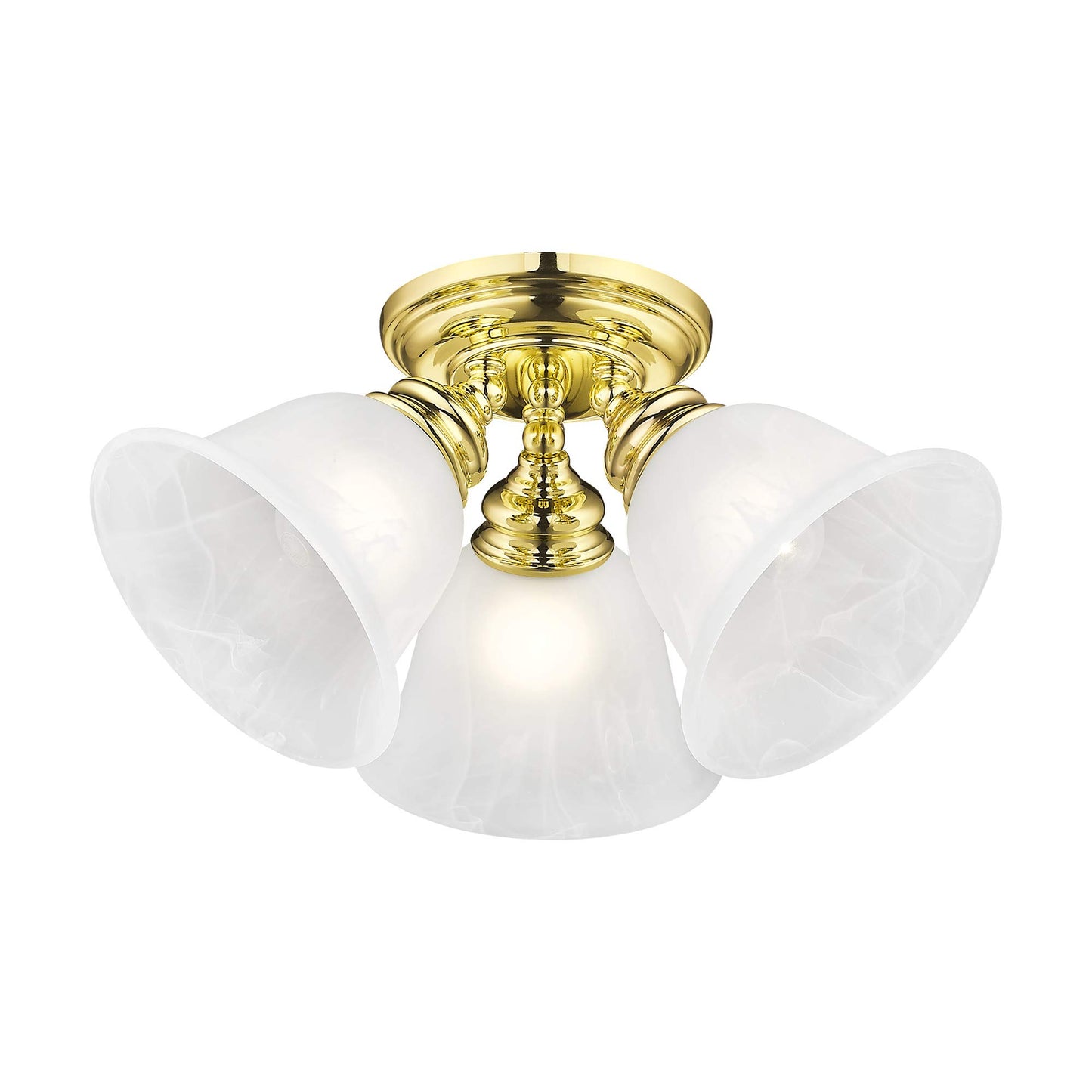 Livex Lighting 1358-02 Essex 3-Light Ceiling Mount, Polished Brass