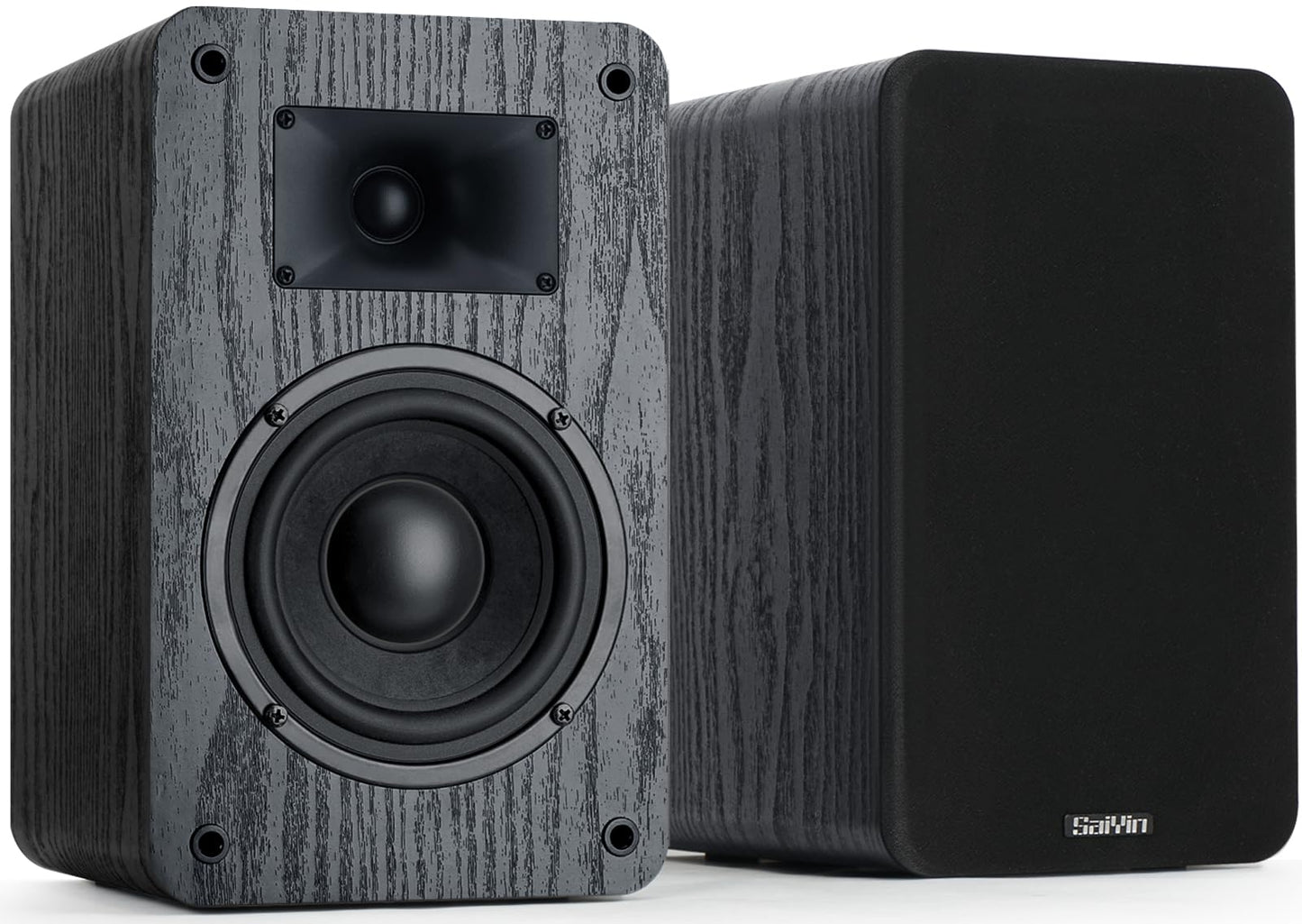 Saiyin Passive Bookshelf Speakers 40W×2 Power, 5" Woofer & 20mm Silk Dome Tweeter Stereo Speakers, Enhanced Vocal Clarity, 4 Ω, Passive Speakers for Home Audio, Receiver or Amplifier Required