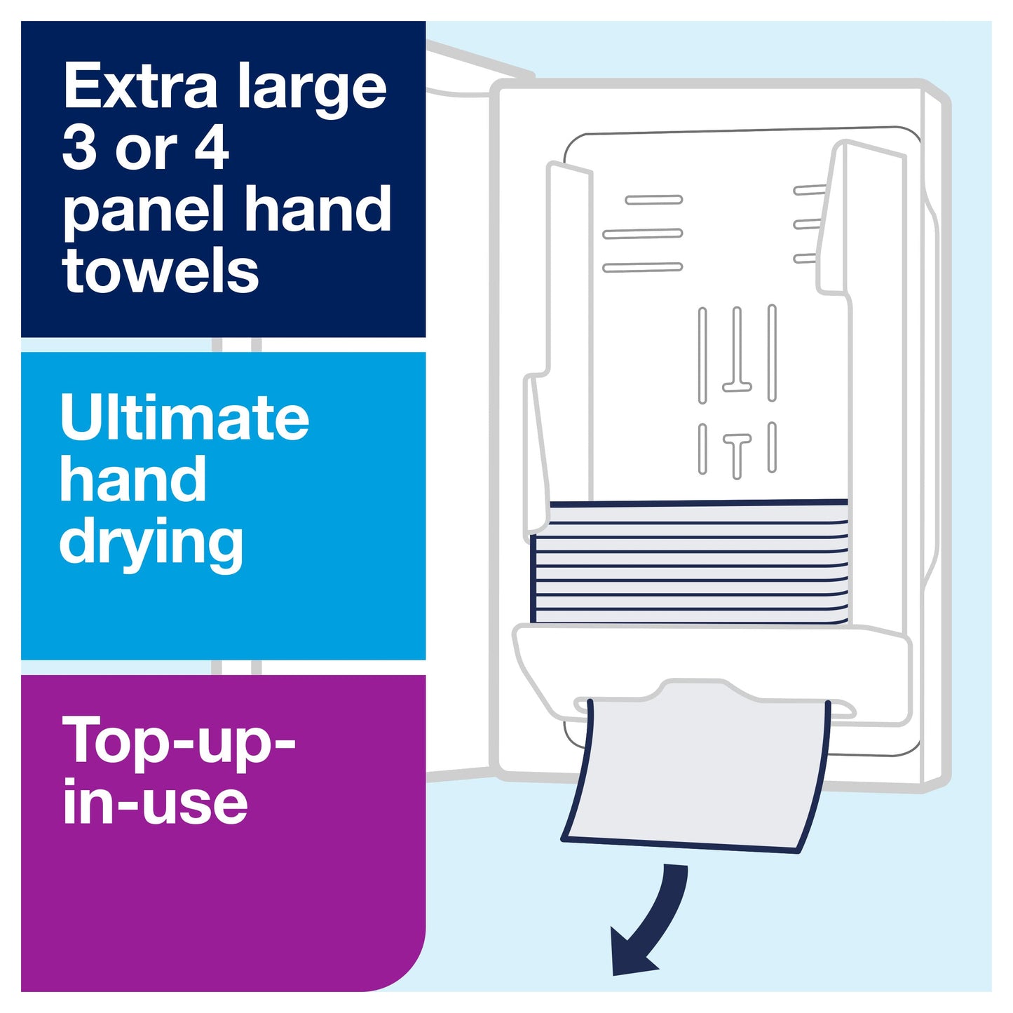 Tork Xpress Multifold Hand Towel Dispenser Black H2, One-at-a-Time Dispensing, Elevation Range, 553028