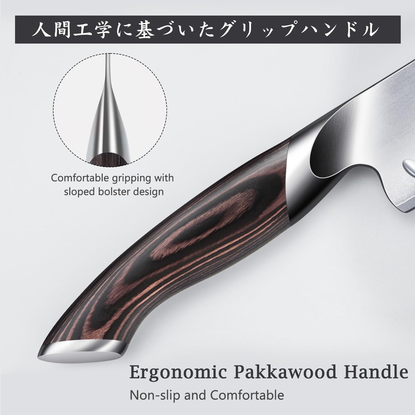 HOSHANHO 5 Inch Japanese Chef Knife, Ultra Sharp High Carbon Stainless Steel Kitchen Knife, Professional Santoku Knives with Ergonomic Pakkawood Handle