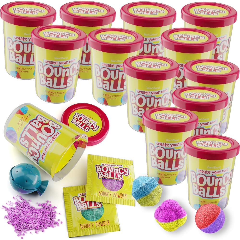 Make Your Own Bouncy Ball Kit - 12 Individual Kits - Science Party Favors - Fun DIY Arts and Crafts Easter for Kids - STEM Projects - Cool Birthday Party Activities for Kids - Create 12 Crystal Balls