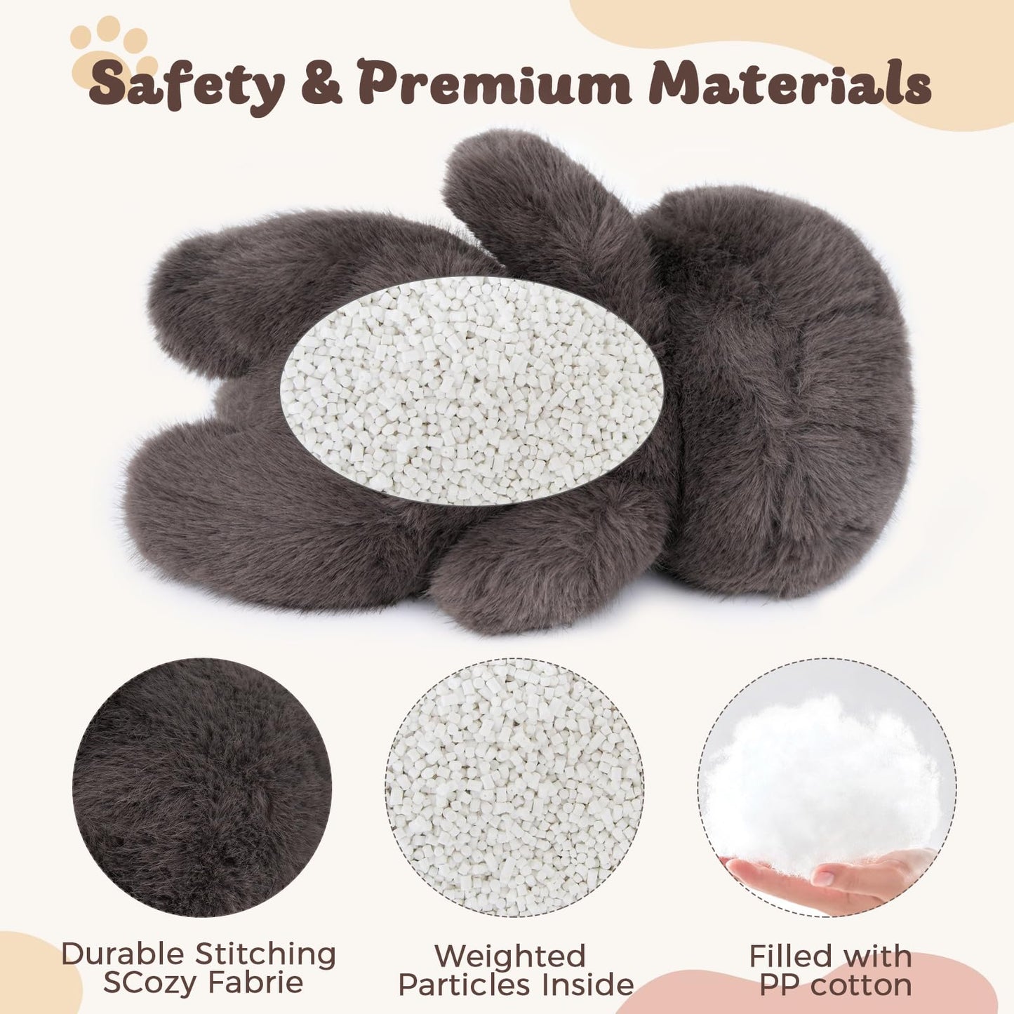 YOUBLEK 1.9 lbs Weighted Stuffed Animals Cat - Dark Grey Cat Plush, Cute Cat Stuffed Animal Kawaii Plushies Hugging Toy Gifts for Kids Boys Girls & Adults