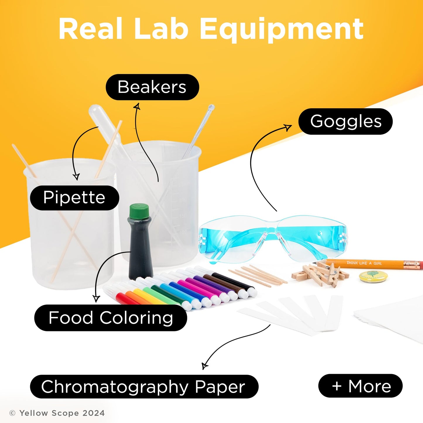 YELLOW SCOPE Paper Chromatopgraphy Science Kit for Kids, Toddler Activities, Preschool Learning Activities, STEM Kits for Girls and Boys, Educational & Fun for Ages 8 to 12