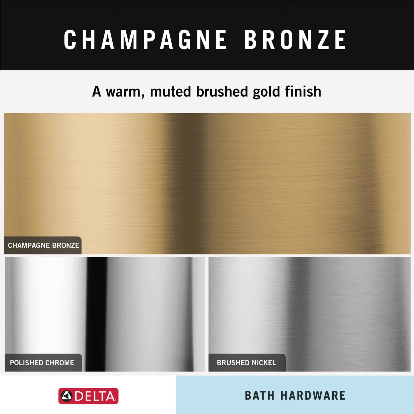 Delta Double Towel Hook for Bathroom or Kitchen| Champagne Bronze | Tetra Accessories