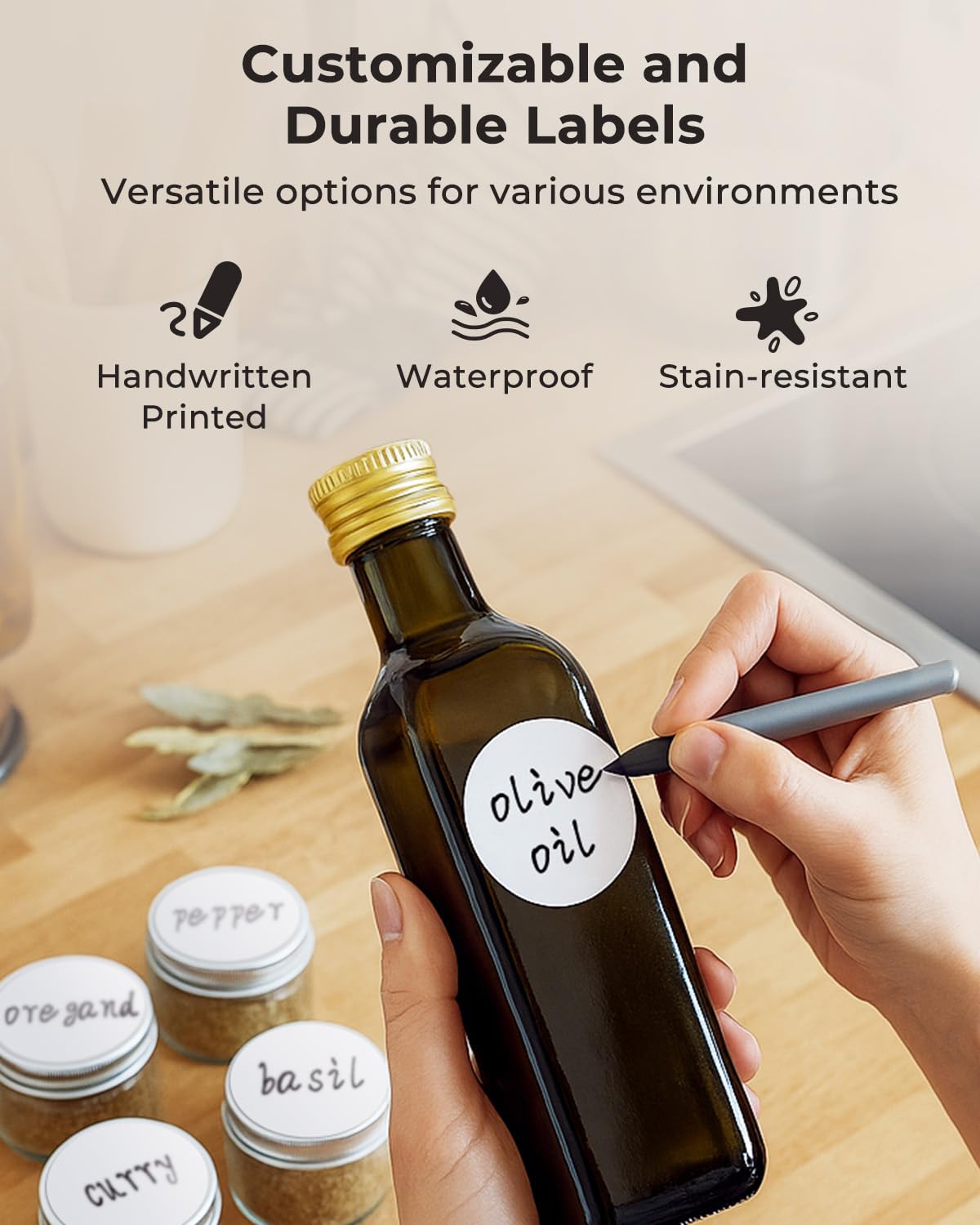 MUNBYN 2 Inch Circle Thermal Sticker Labels, Self-Adhesive Round Labels, Multi-Purpose Roll Thermal Stickers for Business, 4 Rolls/3000 Sheets