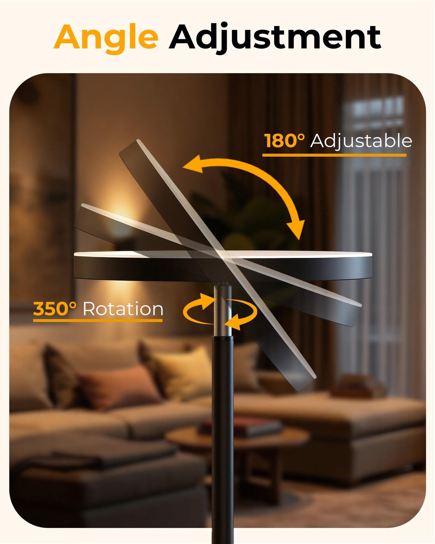 Natapai Floor Lamps for Living Room, 69" Tall LED Lamp, 2800LM Standing Lamp Remote & Foot Switch with 1H Timer, 2700-6500K Stepless Dimmable Modern Pole Light for Bedroom, Reading, Black
