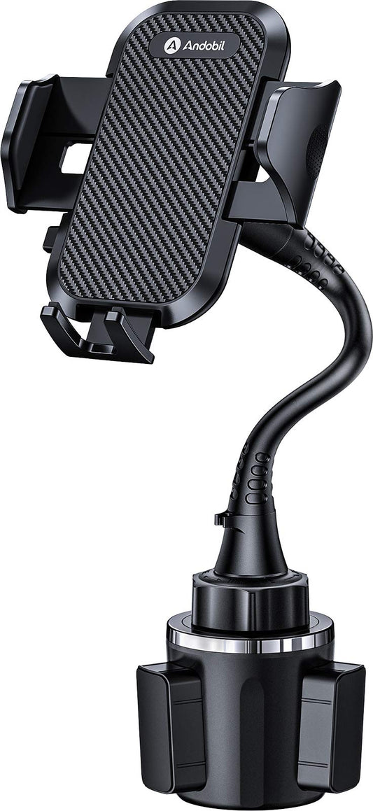 andobil Upgraded & Solidest 15in Cup Holder Phone Holder, [Stable & Adjustable] Long Gooseneck Car Phone Holders for Your Car Truck Fit for iPhone 16 Pro Max 15 14 13 12 Pro Max & All Cell Phones