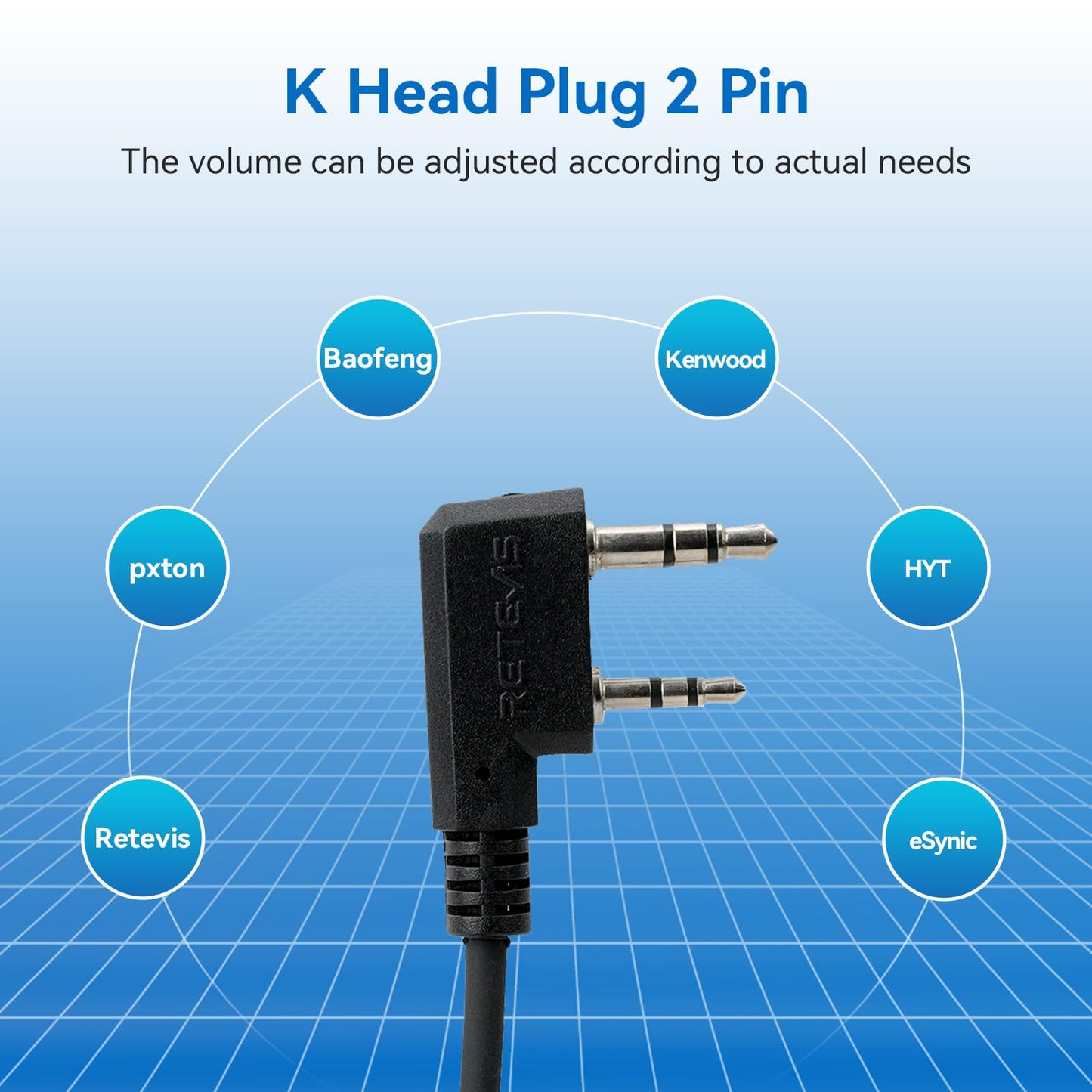Retevis Volume Adjustable Walkie Talkie Earpiece with Mic, Coil Tube, for RT22 RT68 RT21 H-777 H-777H RT86S, Compatible with Pxton Baofeng BF-T26 Kenwood Two Way Radio, 2 Way Radio Earpiece(20 Pack)