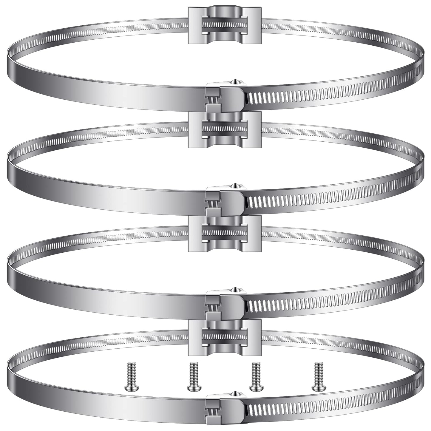 Oudain 16 Pack Adjustable Pole Clamps Road Sign Band Bracket for 4 to 15" Metal Street Signs and Propane Tanks