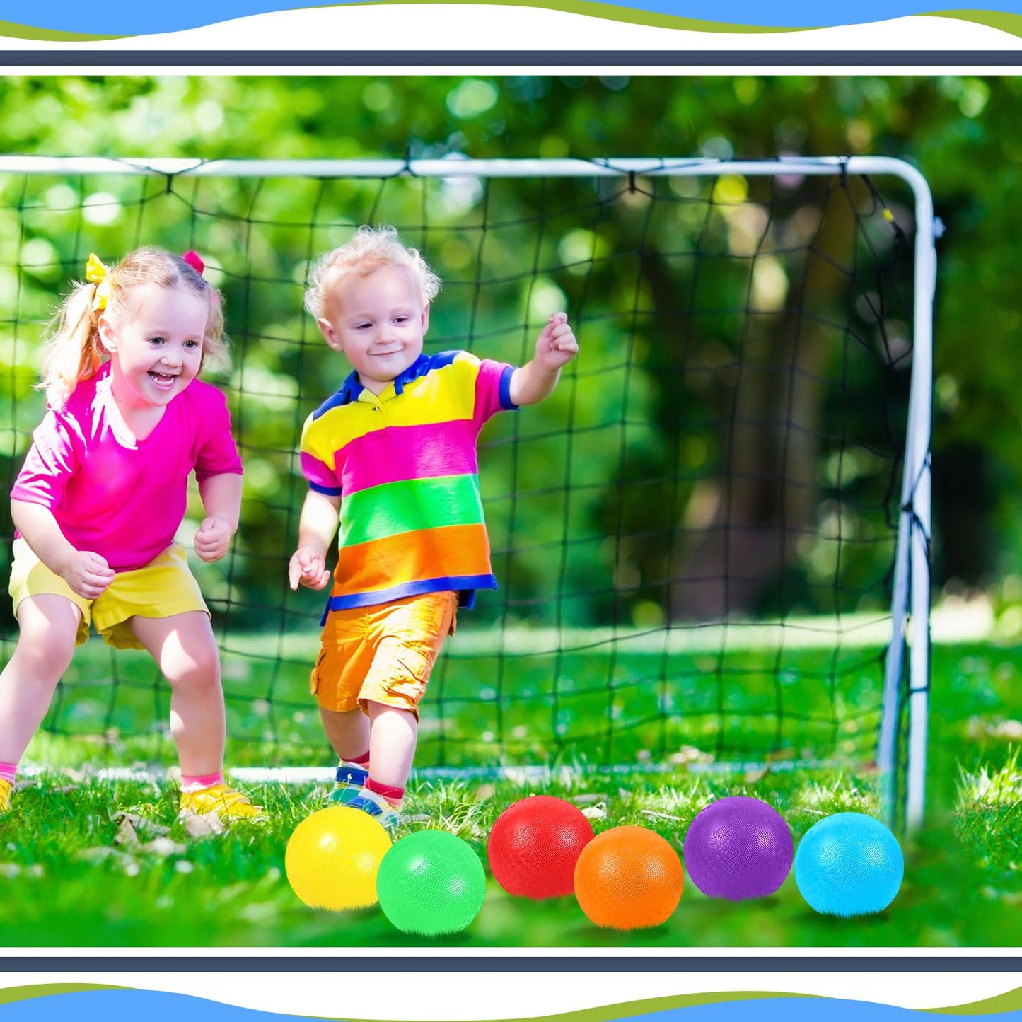 Hiboom 12 Pcs Playground Balls 5 Inch Dodgeball Playground Balls Kick Outdoor Inflatable with 1 Pcs Hand Pump for Adults Yoga Exercise Gym Schoolyard(Multi Color)