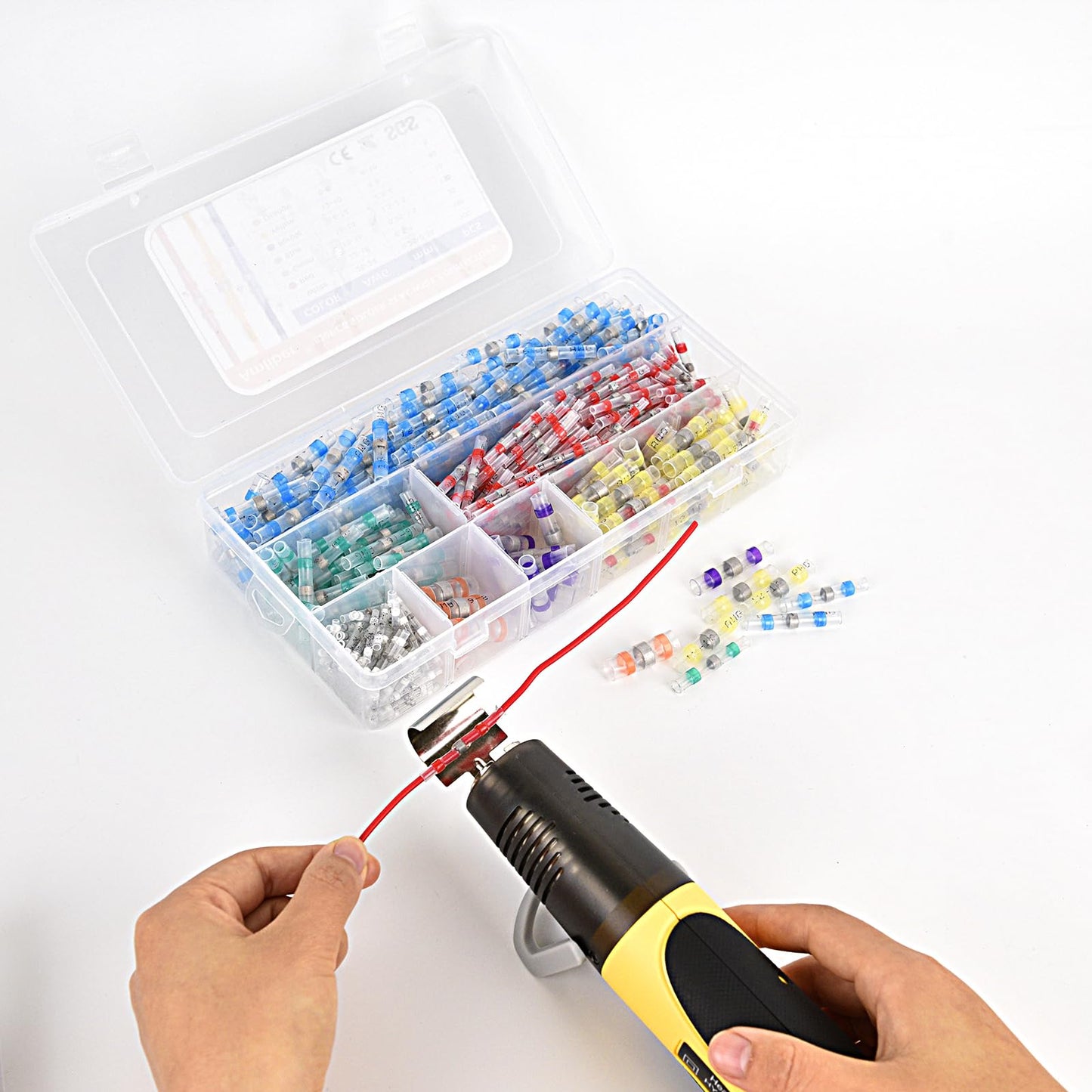 Upgraded 520PCS Solder Stick Wire Connectors with Heat Gun 450W, Solder Seal Wire Connectors Solderstick Waterproof Solder Wire Connector Kit for Marine (26-6 Gauge)