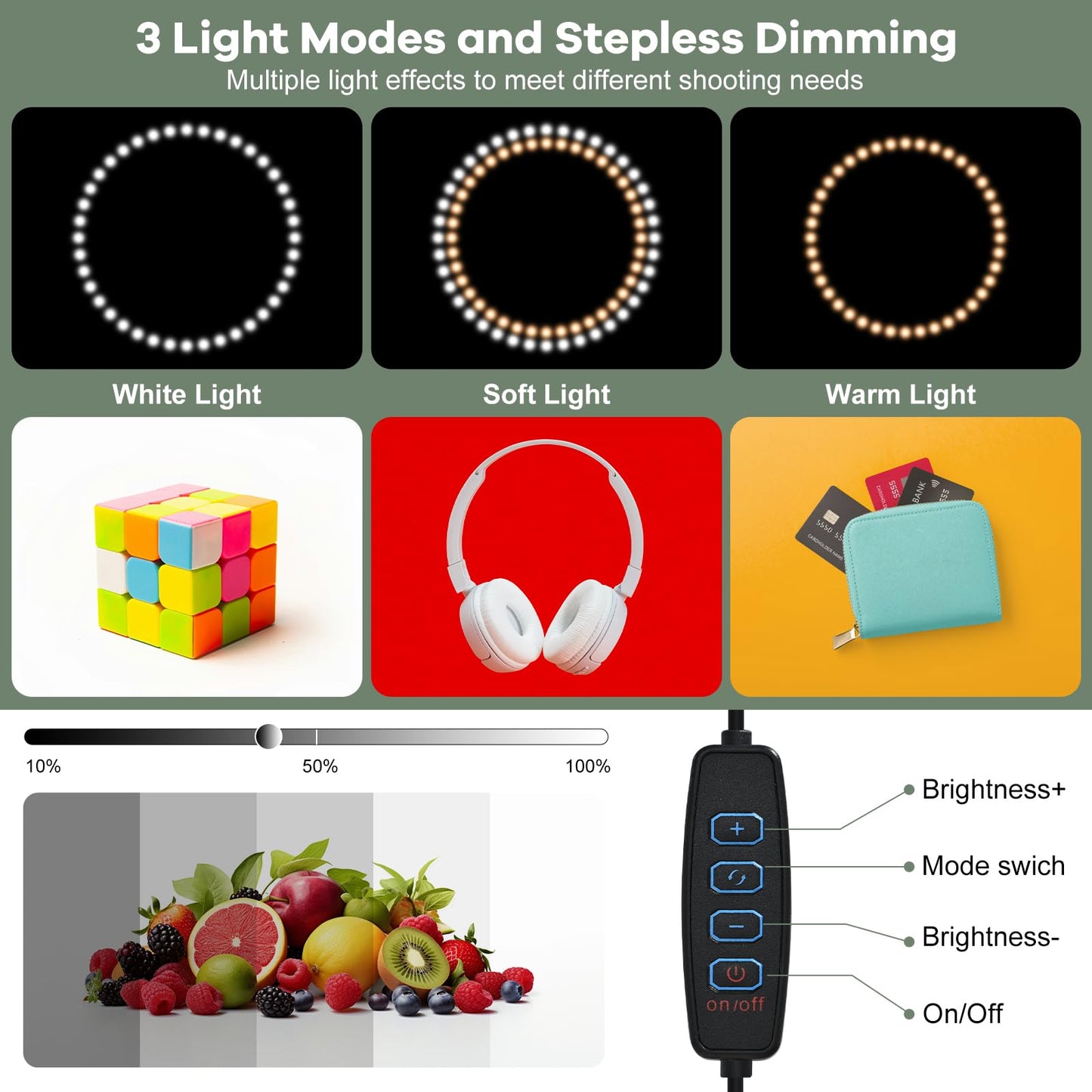 Lightdow Photo Light Box Photography - 16"x16" Light Tent with 120 LEDs, 6 Color PVC Backdrops, Folding Light Box Portable Studio Box Jewelry Products Photo Box Versatile for Beginners/Professionals