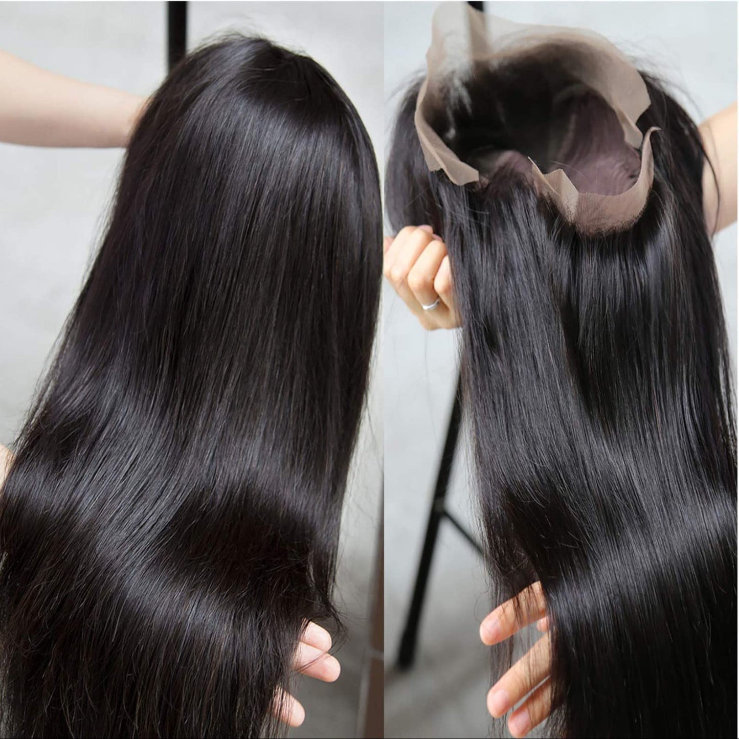 Miss Flower 22 Inch Straight 13x4 Lace Front Wig - 250% Density Human Hair - Pre-Plucked with HD Transparent Lace - For Black Women