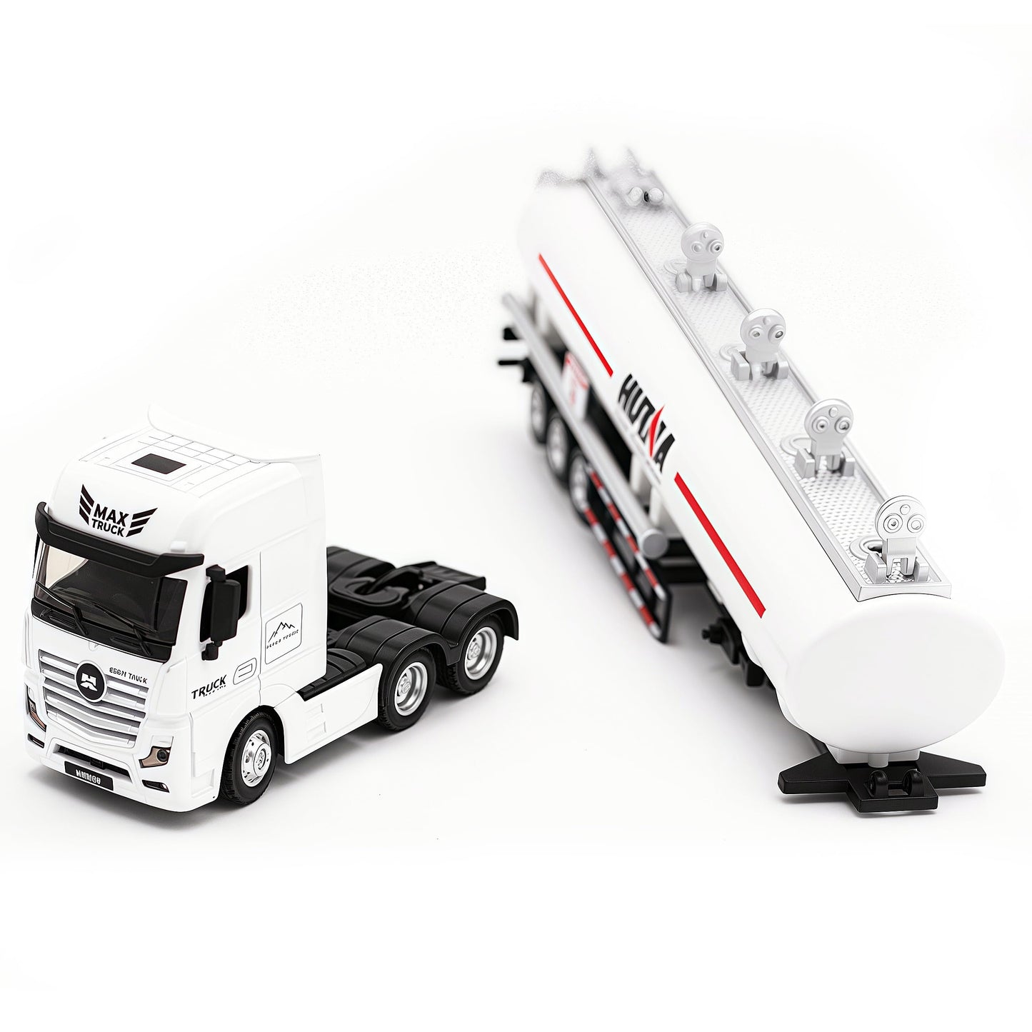 Gemini & Genius Oil Tanker Trailer Toy for Kids, Heavy Duty Realistic Alloy Hauler Car Toys, Transport Vehicle, 1:50 Scale Diecast Tanker Truck, Toy Trucks for Kids (Detachable)