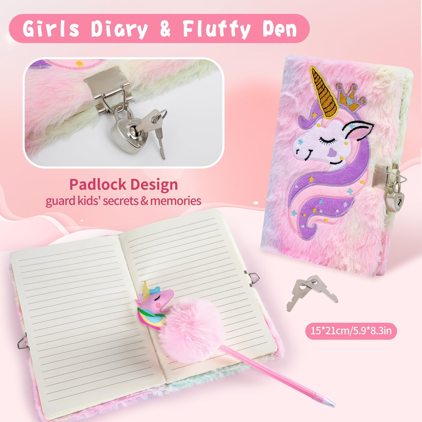 Cherry Tale Toys Gifts for Girls 4-6 7 8 9 10 Years Old, Girls Birthday Gifts Set for Kids Daughter Niece Christmas (A: Plush Unicorn Gift Set)
