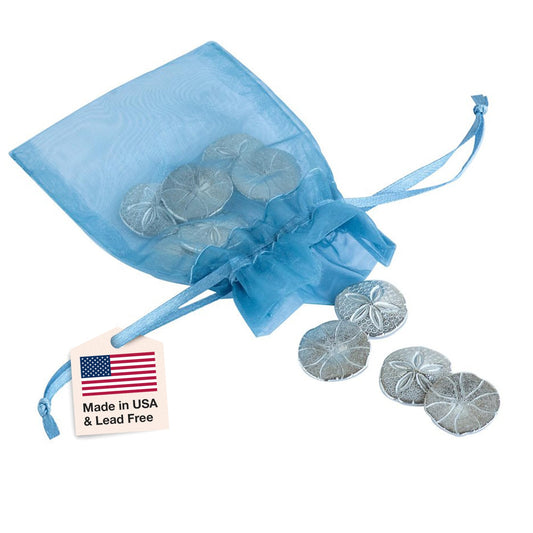 DANFORTH - Vilmain Sand Dollar Pocket Tokens - Bag of 10 Charms - Pewter - Coins