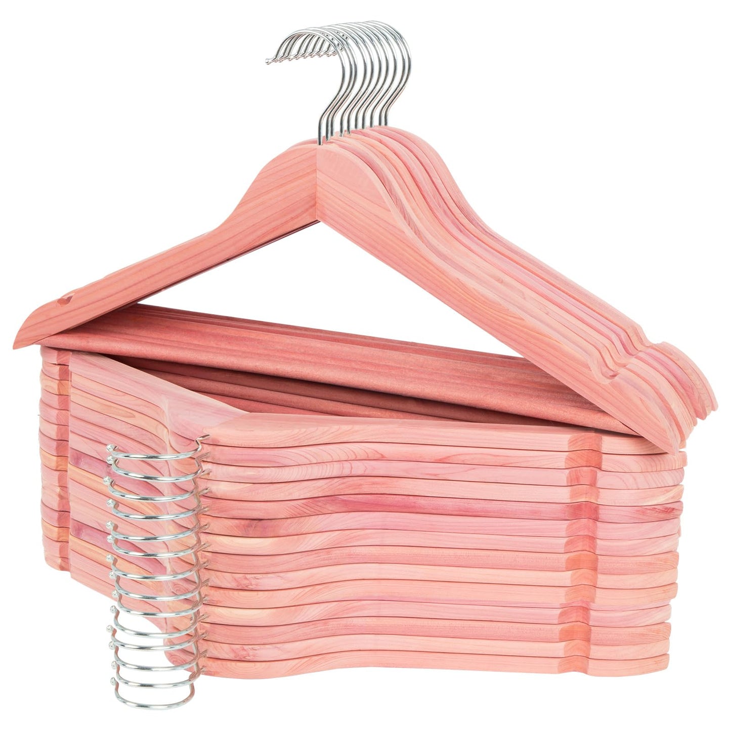ROSOS Cedar Hangers, 30 Pack Wooden Hangers with Smooth Notches, Wooden Hanger for Closet, Sturdy Wood Suit Hanger with 360 Rotating Hook Great for Refresh Closet