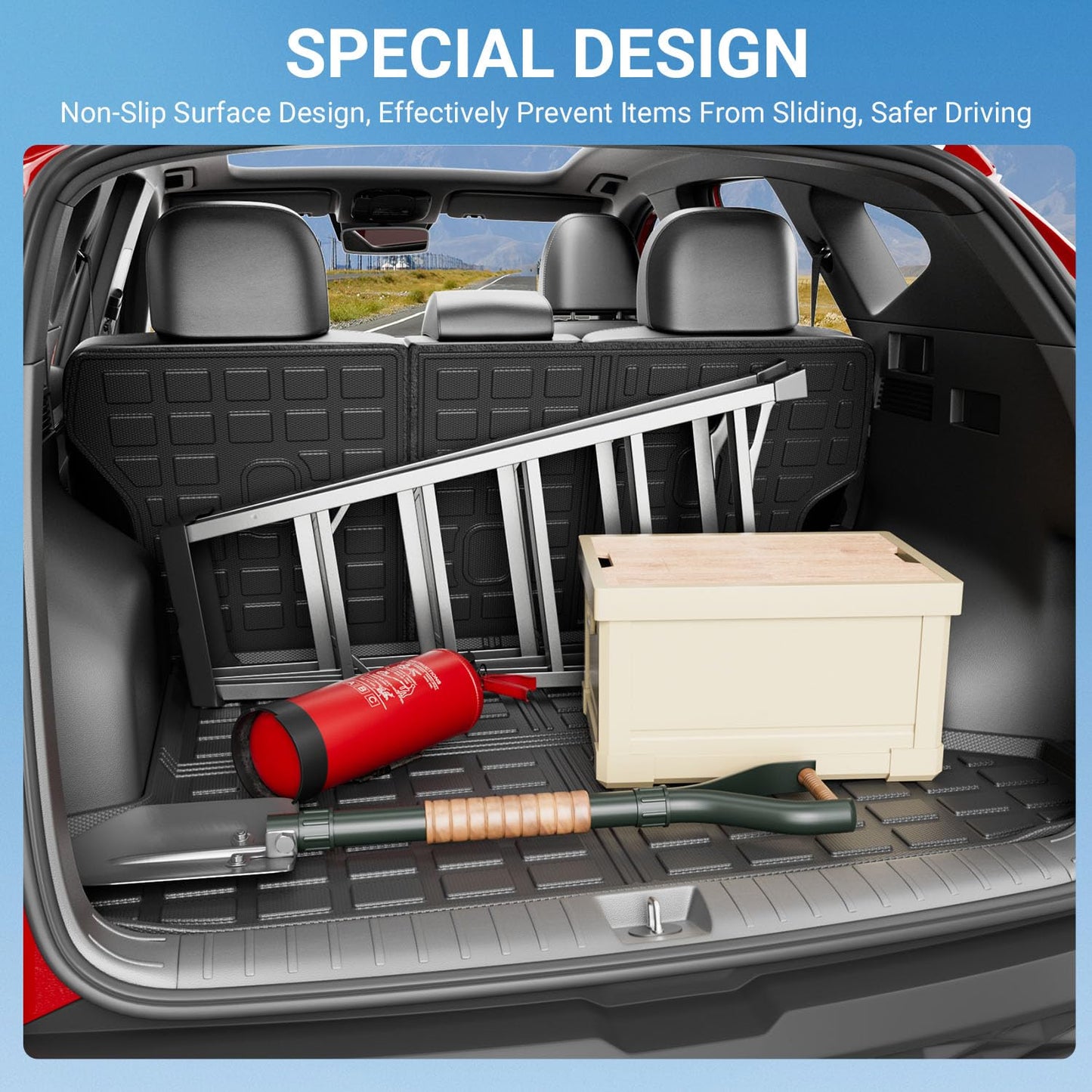 Xipoo Cargo Liner Compatible with 2022-2026 Tucson Cargo Liner Backrest Mat TPE Back Seat Protector Replacement for 2022 2023 2024 2025 2026 Tucson Accessories (Rear Trunk Mat+Rear Backrest Mat)