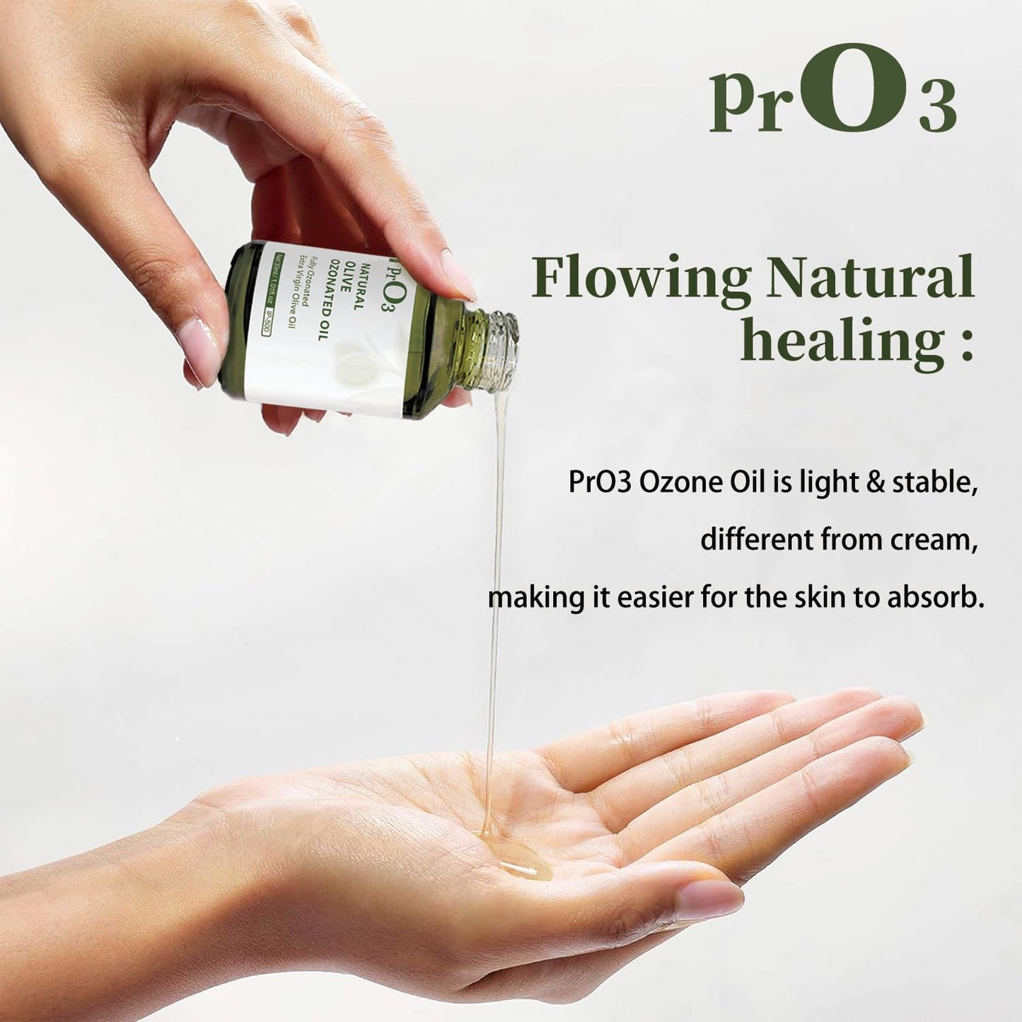 PrO3 Fully Ozoneted Olive Oil-100% Pure Ozone Oil-1 OZ-Glass Dropper Bottle-Organic Natural for Skin Care Essence Oil- Rich in Reactive Oxygen.