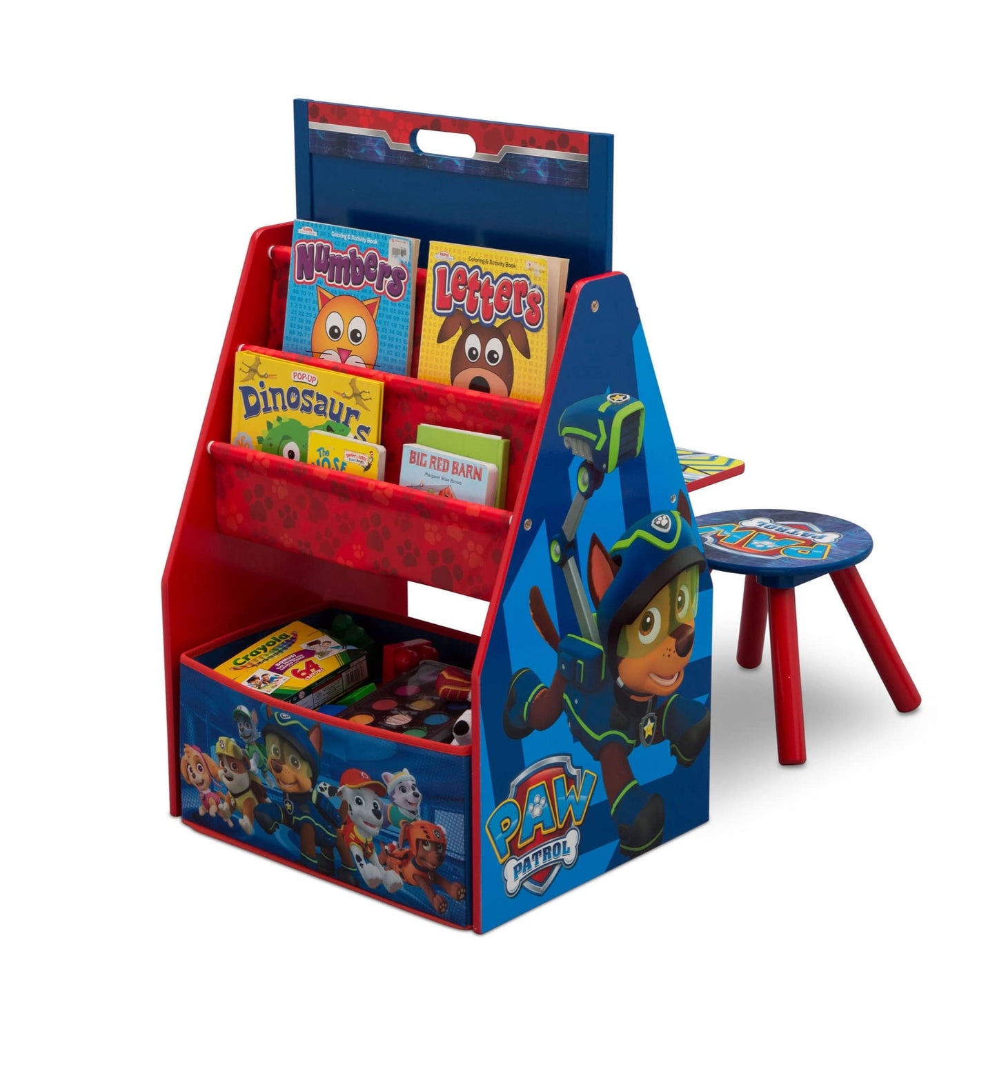Delta Children Deluxe Kids Art Easel Desk Stool Toy Table Organizer, Nick Jr. PAW Patrol