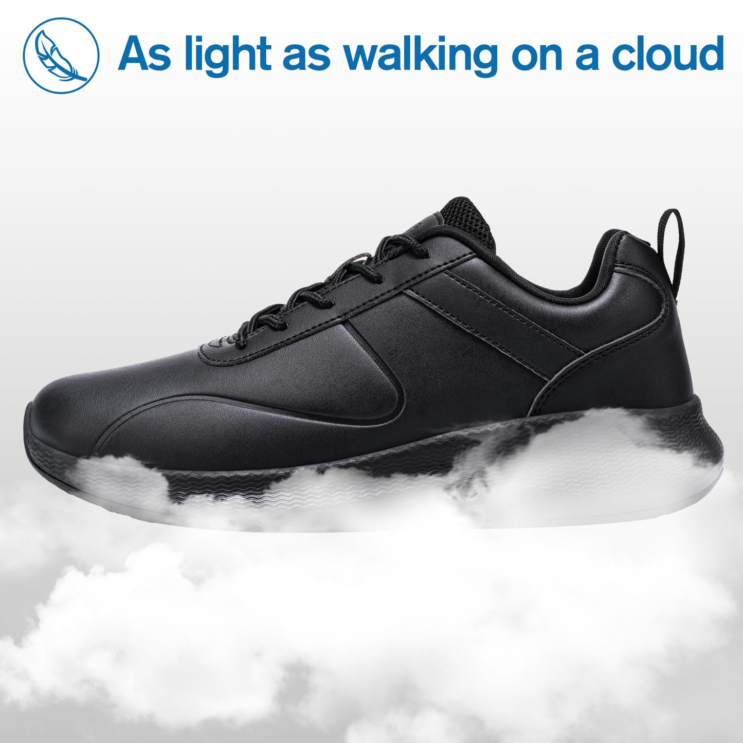 Taquco Non Slip Work Shoes for Women Food Service Lightweight Waterproof Kitchen Chef Shoe Restaurant Walking Sneakers Nursing Slip Resistant Footwear (Black,7)