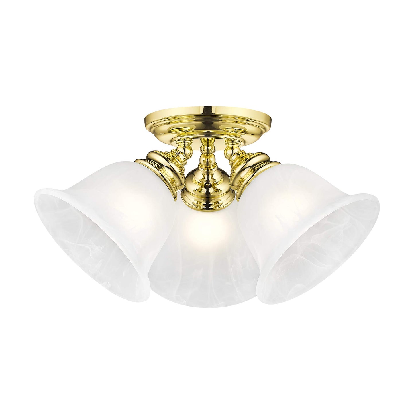 Livex Lighting 1358-02 Essex 3-Light Ceiling Mount, Polished Brass